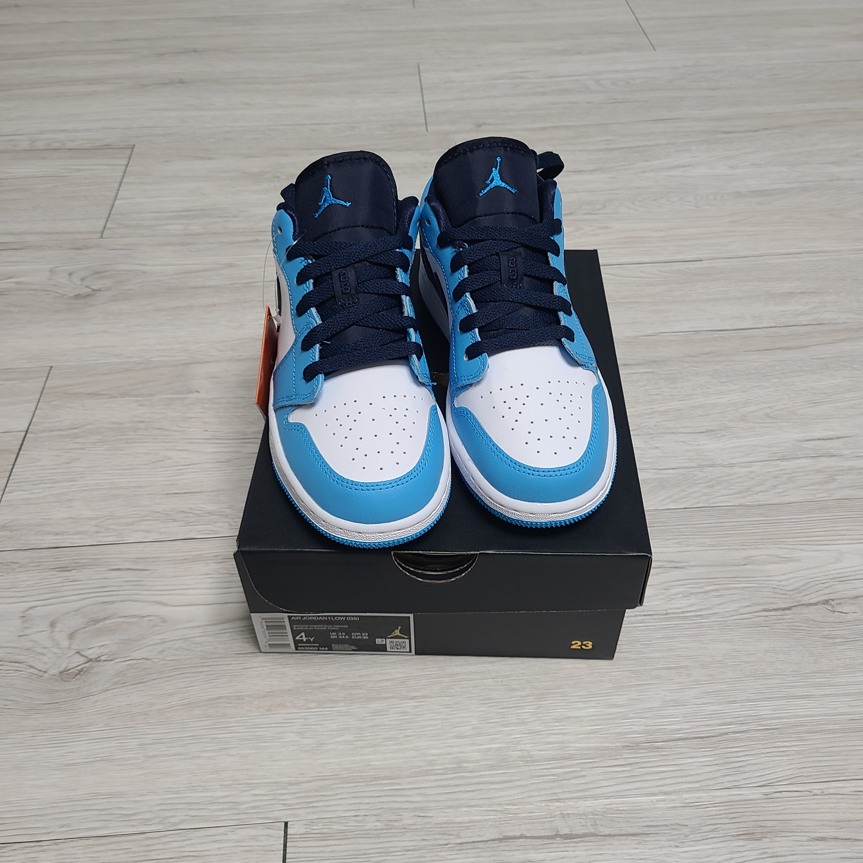(GS) Jordan 1 Low Dark Powder Blue 착용 스타일 - 3