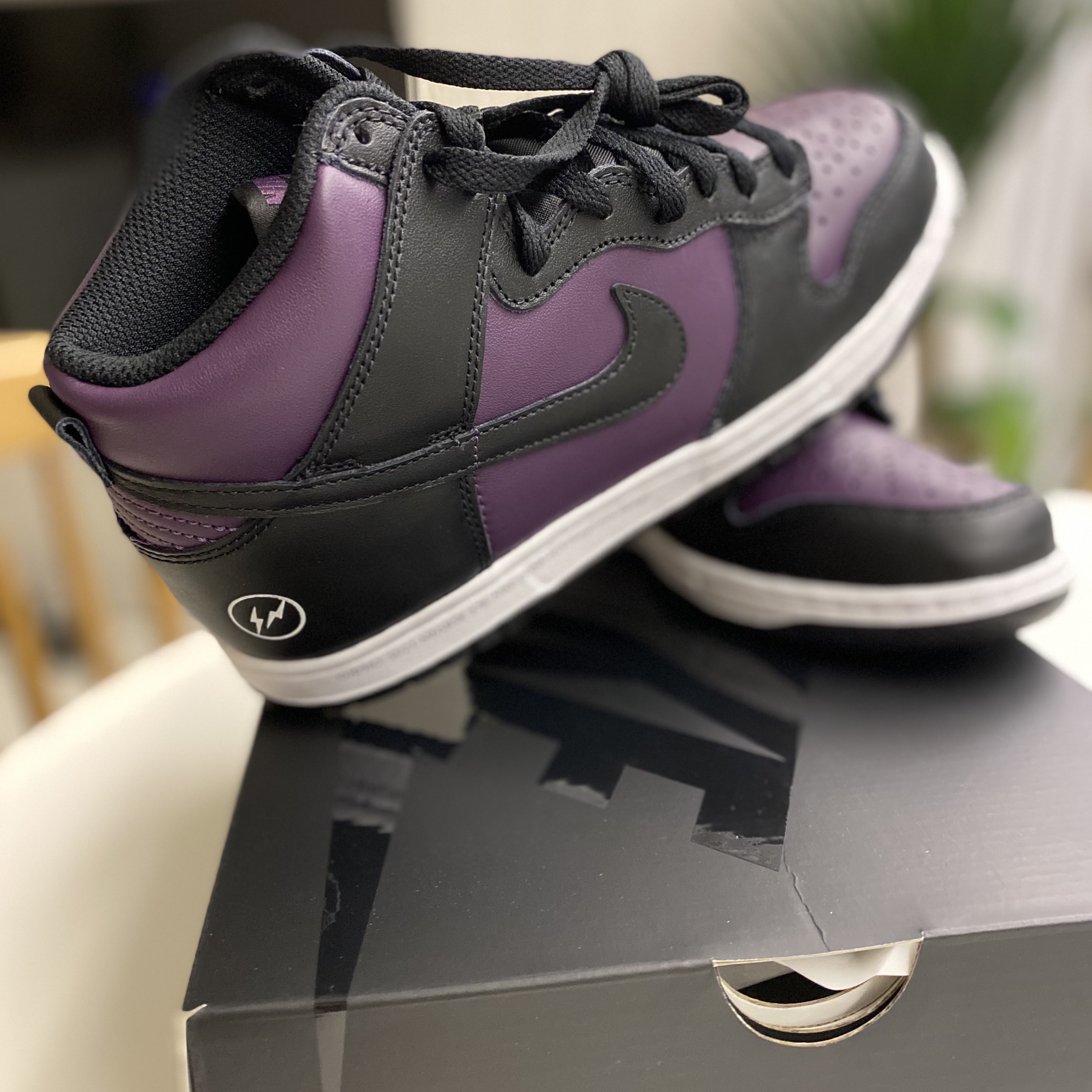 Nike x Fragment Dunk High Black 착용 스타일 - 3