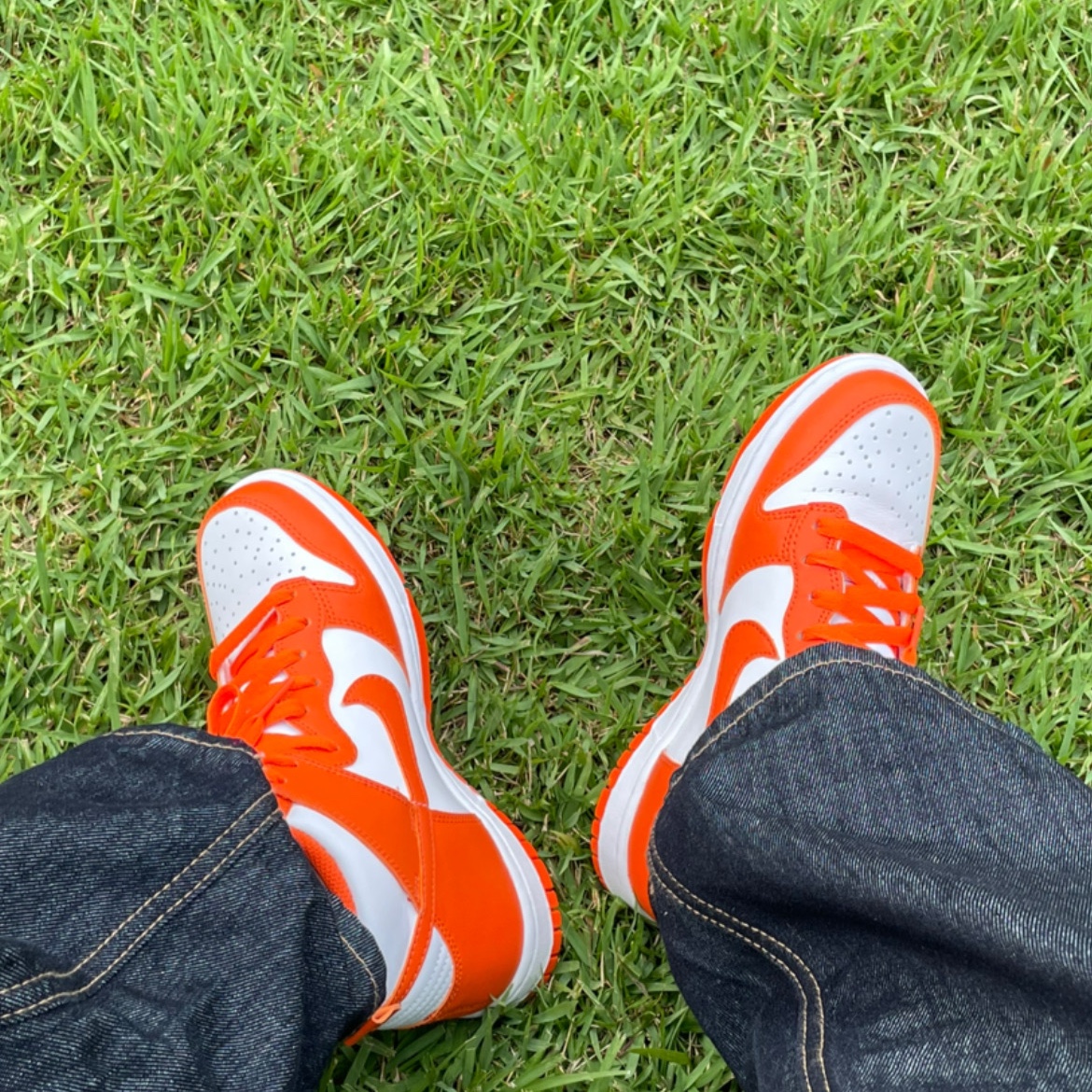 (GS) Nike Dunk High Orange Blaze 착용 스타일