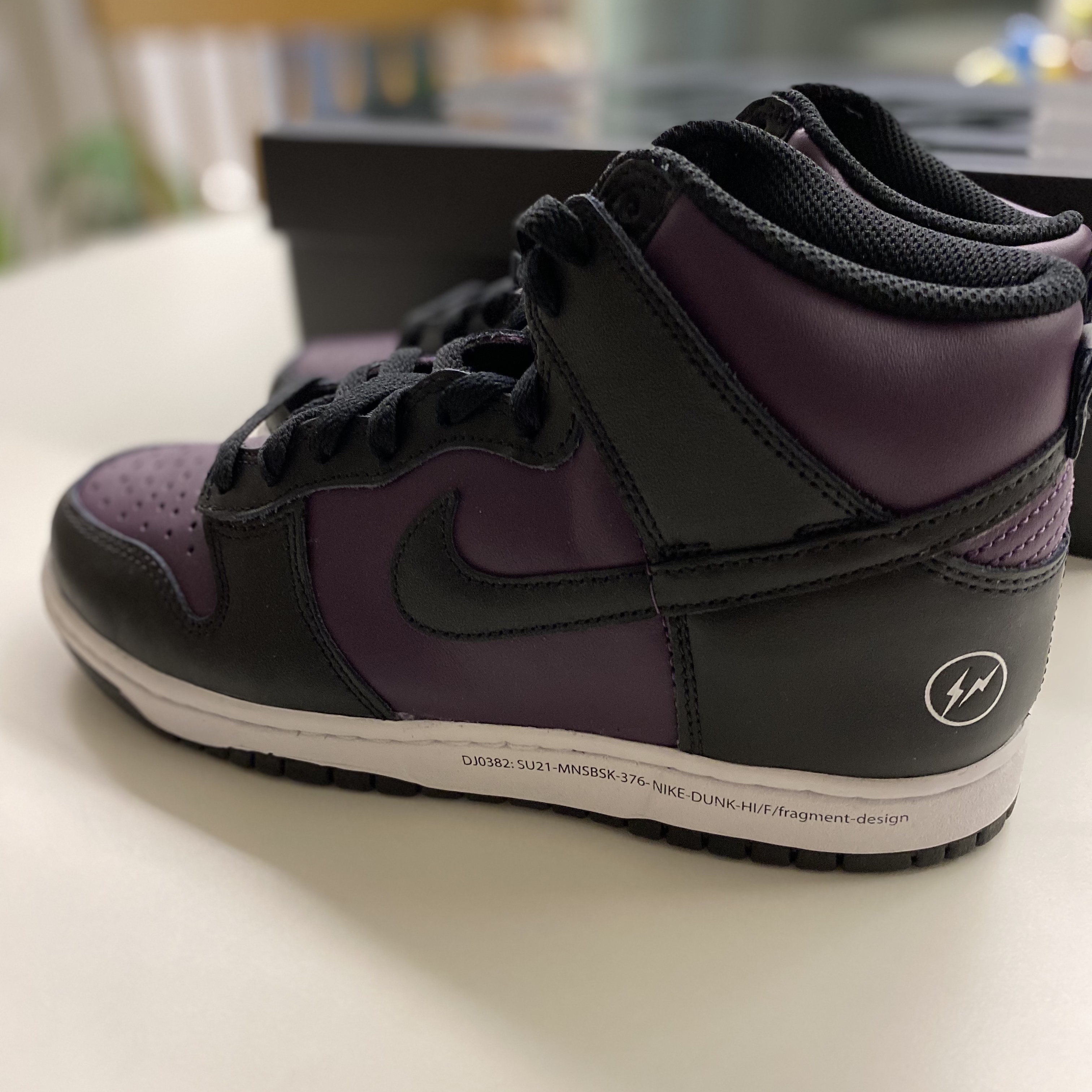 Nike x Fragment Dunk High Black 착용 스타일 - 1