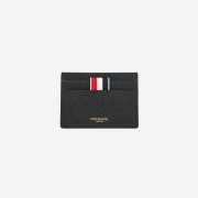 Thom Browne Pebble Grain Leather Stripe Single Card Holder Black