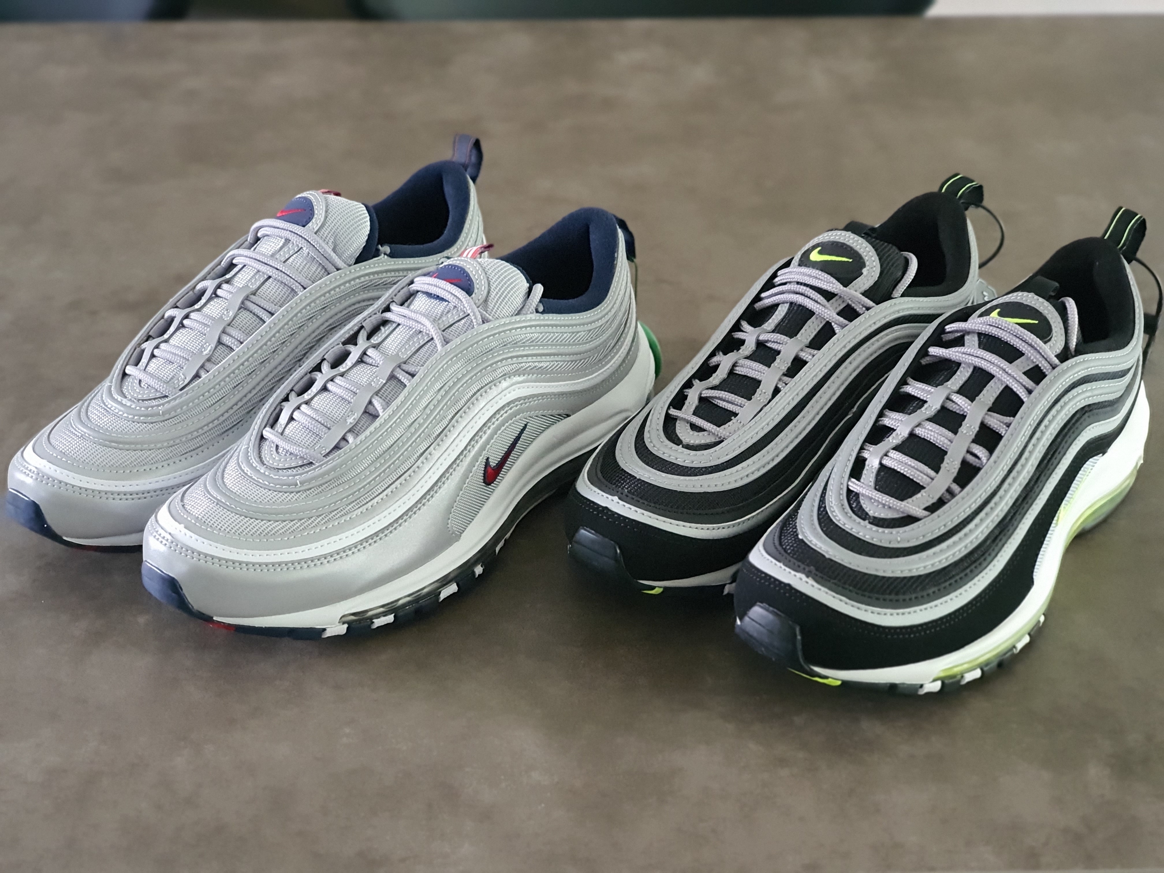 Nike Air Max 97 OG SP Puerto Rico, Nike Air Max 97 OG Black Volt Asia 착용 스타일 - 2