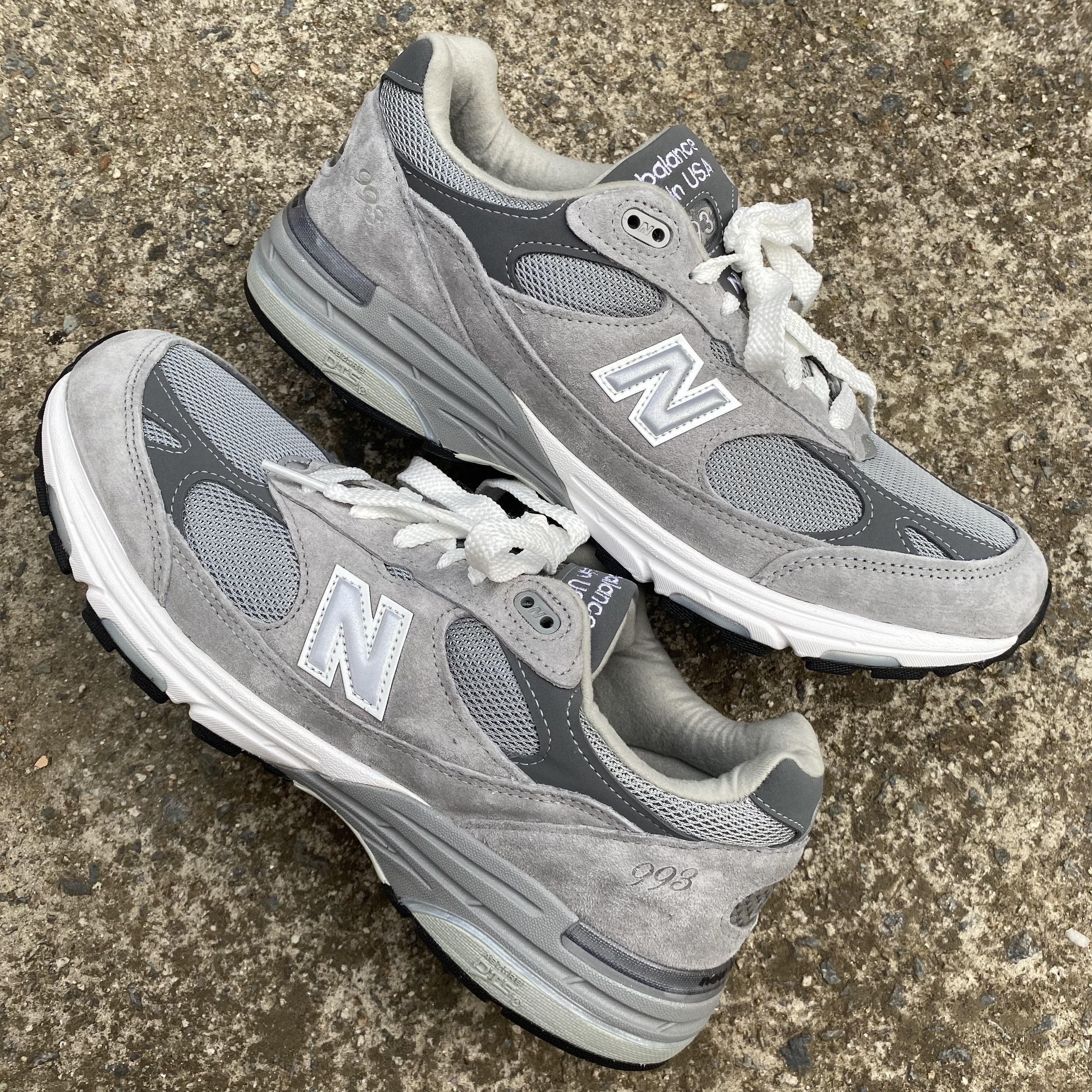 New Balance 993 Made in USA Grey - D Standard 착용 스타일 - 1