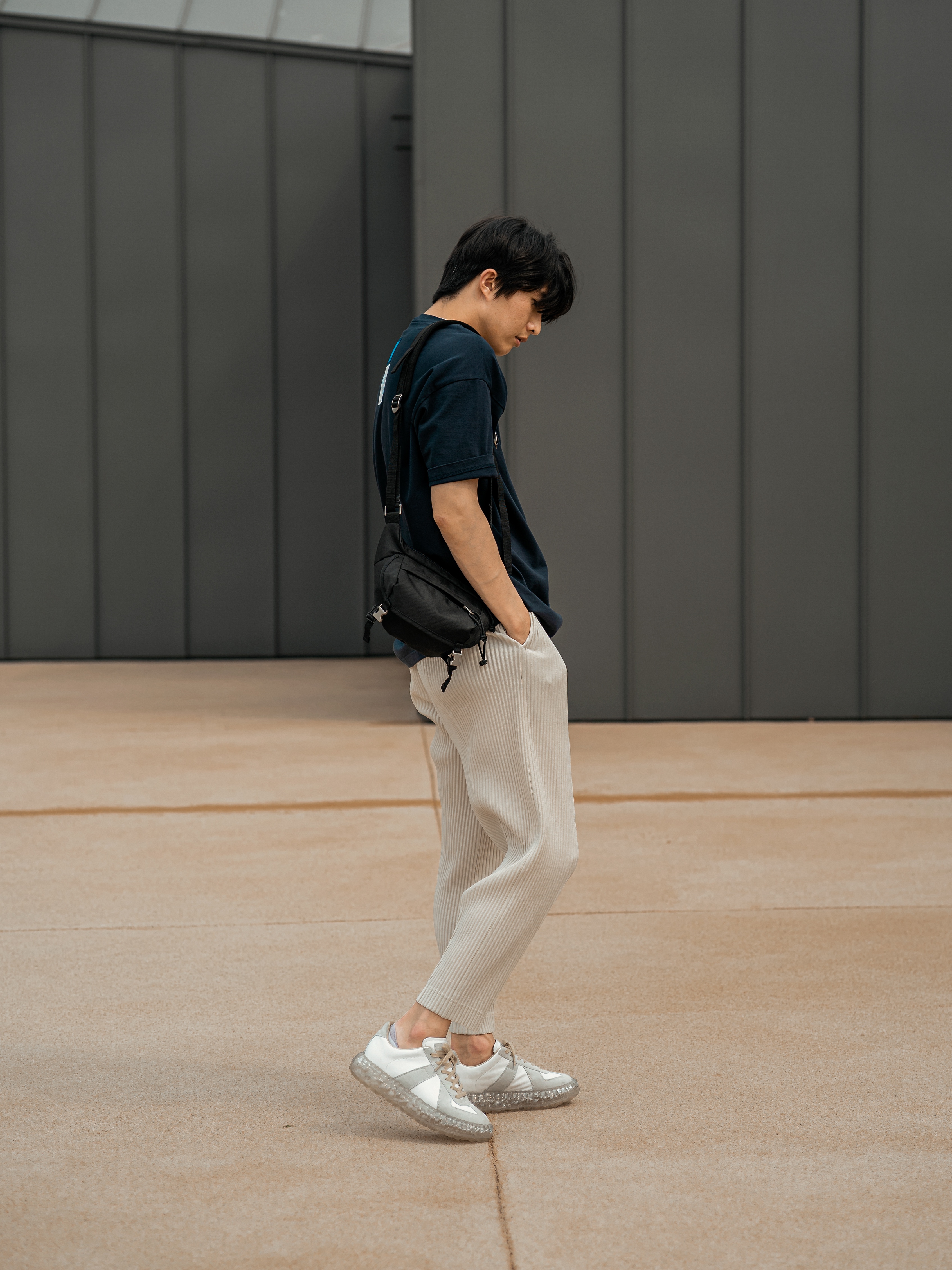 Maison Margiela Replica Caviar Sneakers White 착용 스타일