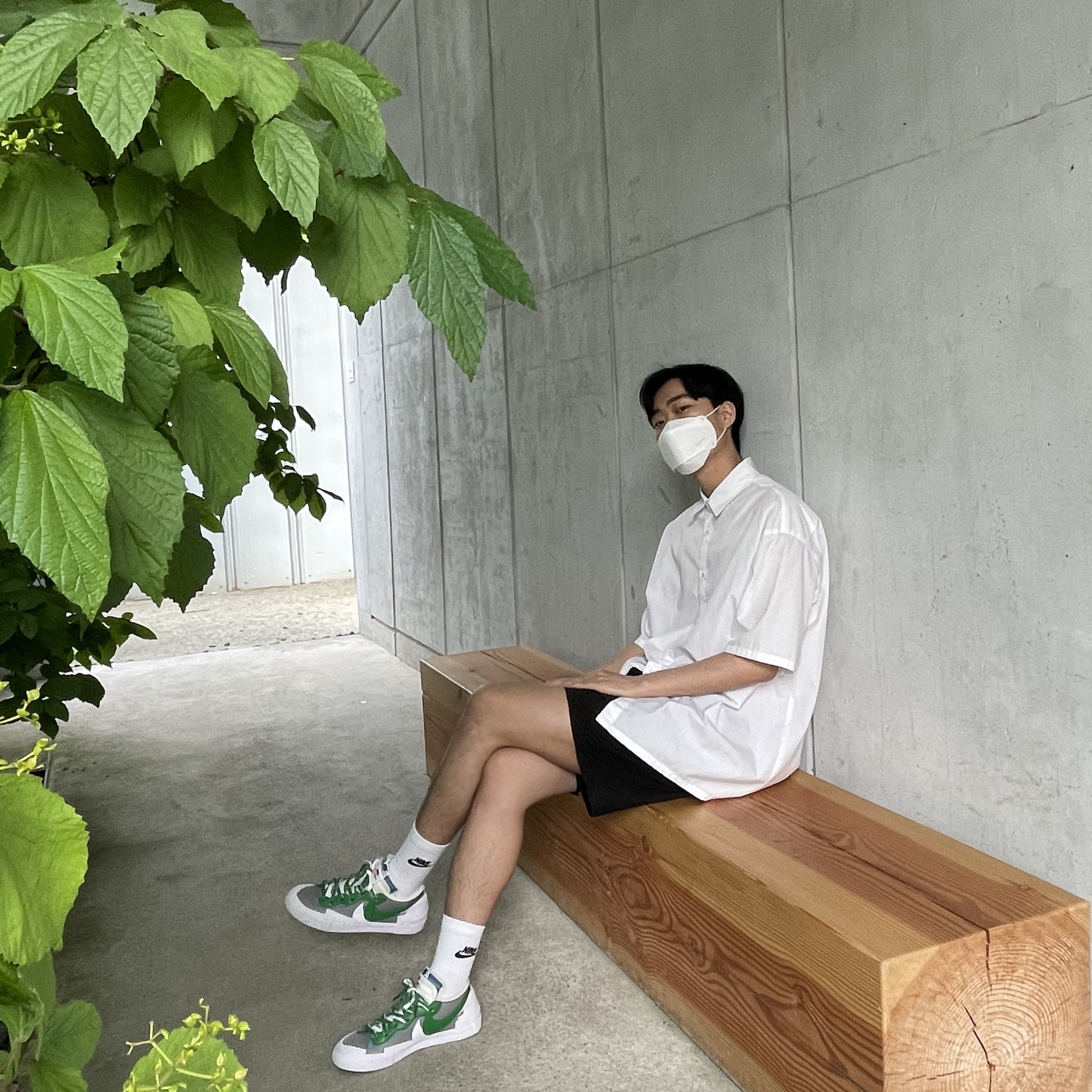 Nike x Sacai Blazer Low Classic Green 착용 스타일