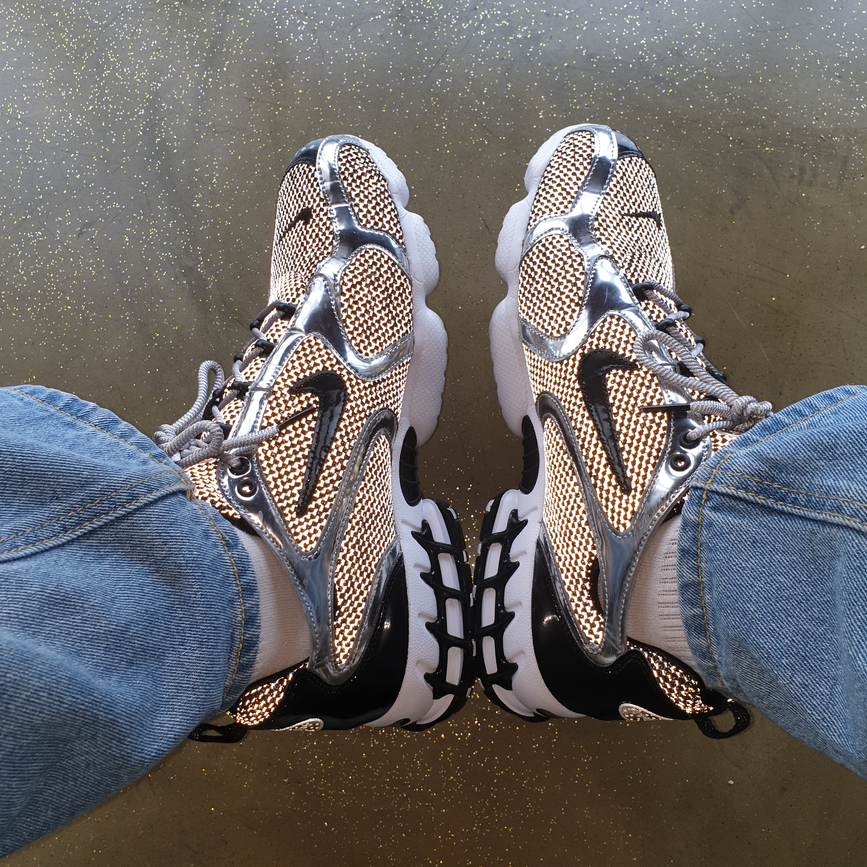 Nike x Stussy Air Zoom Spiridon Cage 2 Pure Platinum 착용 스타일