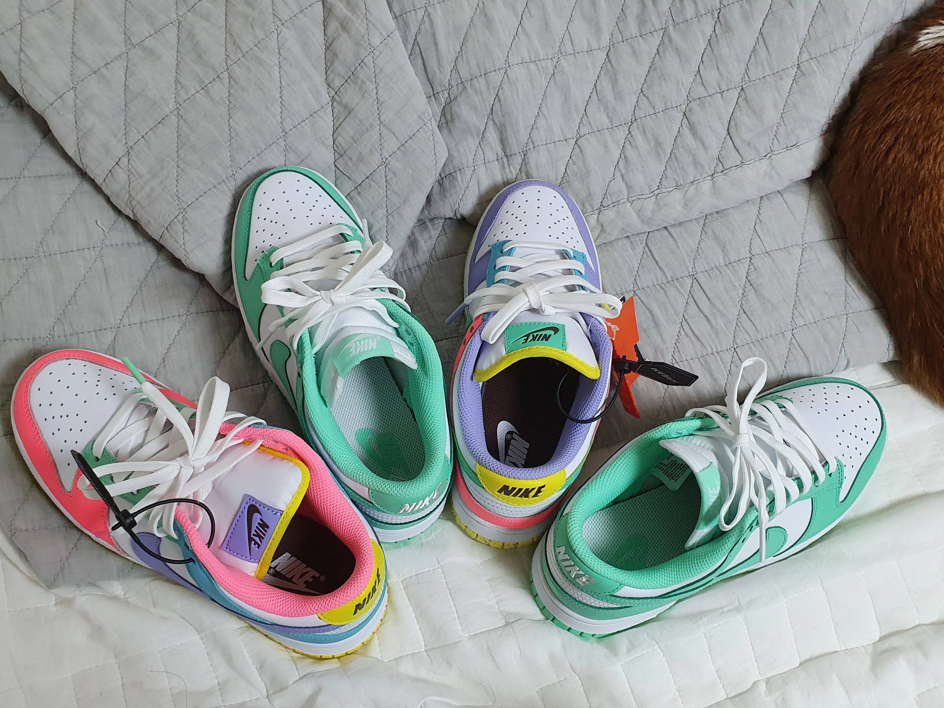(W) Nike Dunk Low Green Glow 착용 스타일 - 3