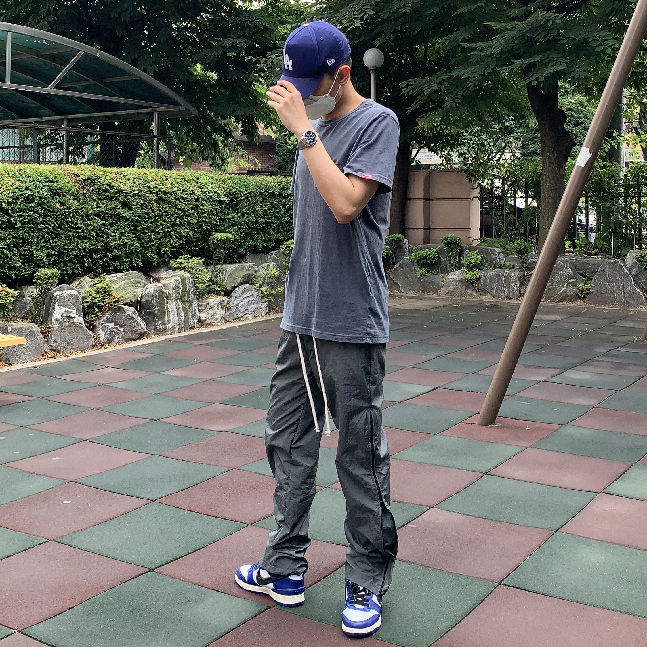 Nike x Ambush Dunk High Deep Royal Blue 착용 스타일
