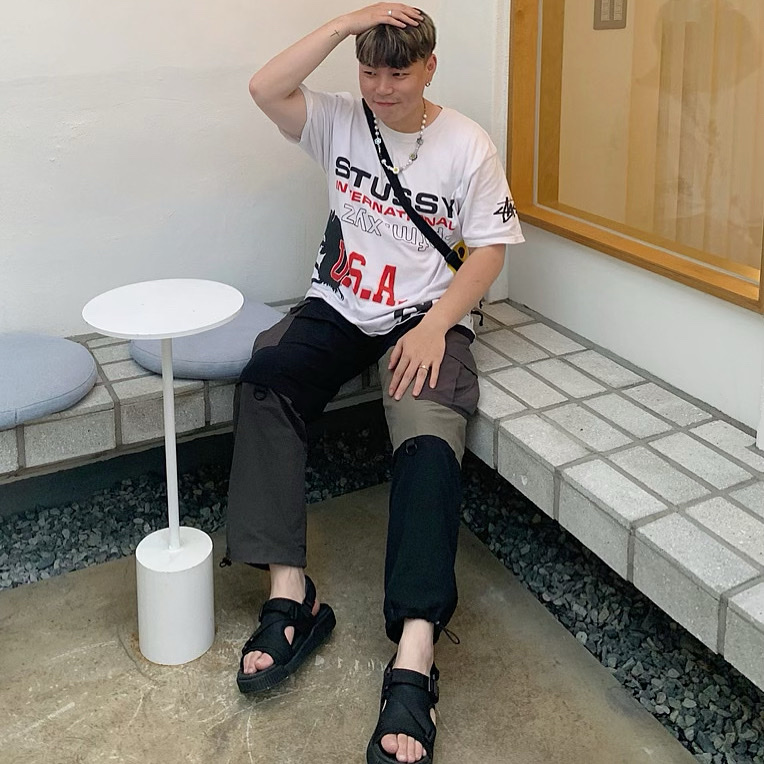 Stussy x Cactus Plant Flea Market USA 2019 T-Shirt White 착용 스타일