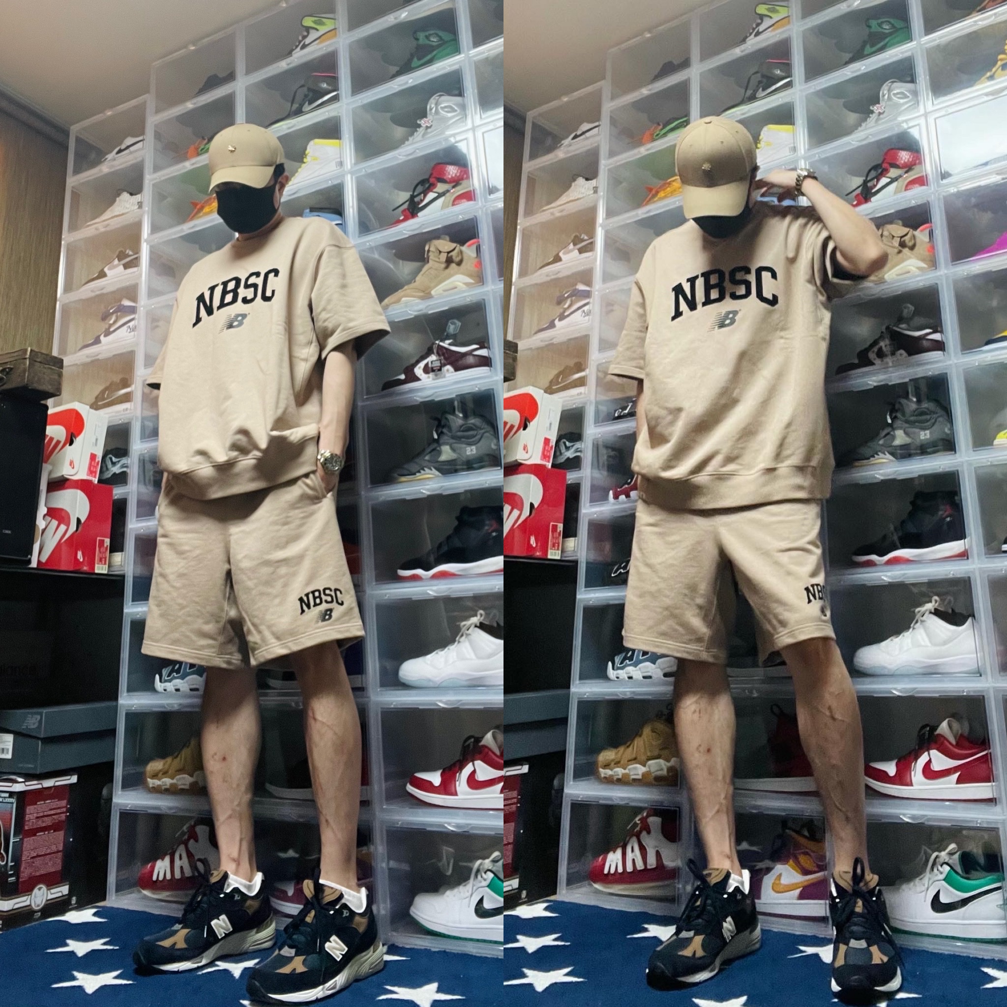 New Balance 991 Made in UK Navy Tan 착용 스타일