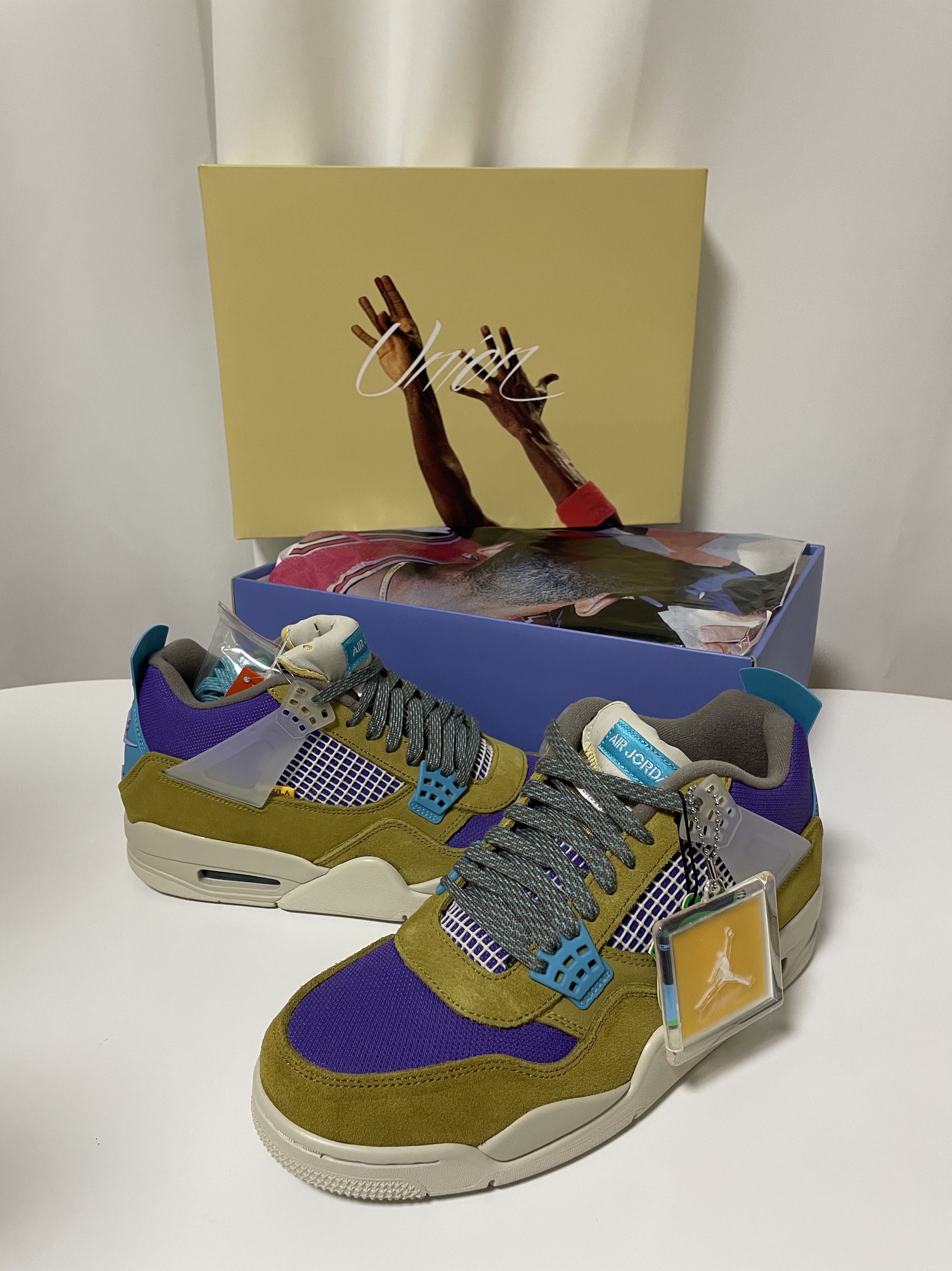 Jordan 4 x Union Retro SP Desert Moss 착용 스타일 - 1
