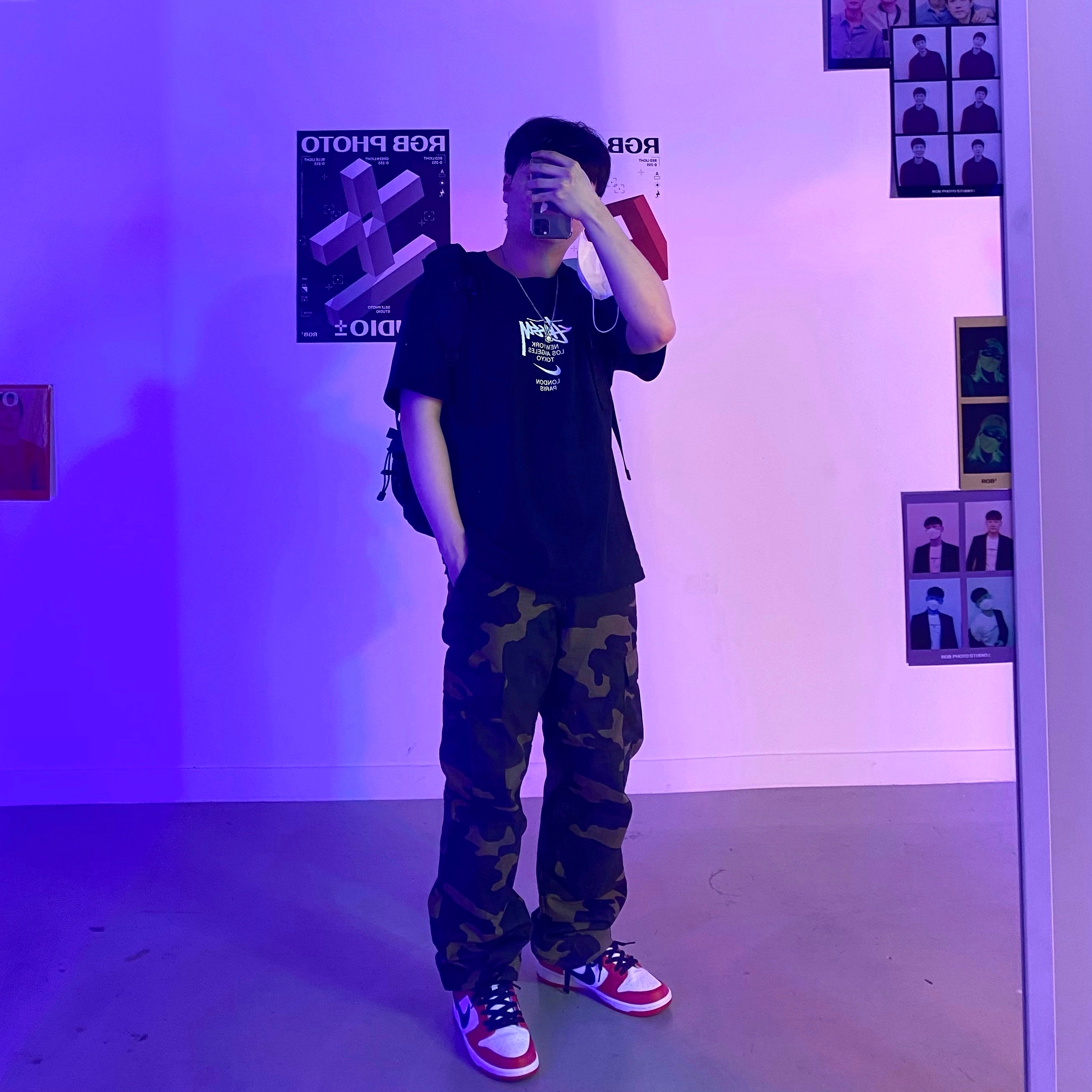 Nike x Stussy WT T-Shirt Black - Asia, Nike SB Dunk Low Pro Chicago 착용 스타일