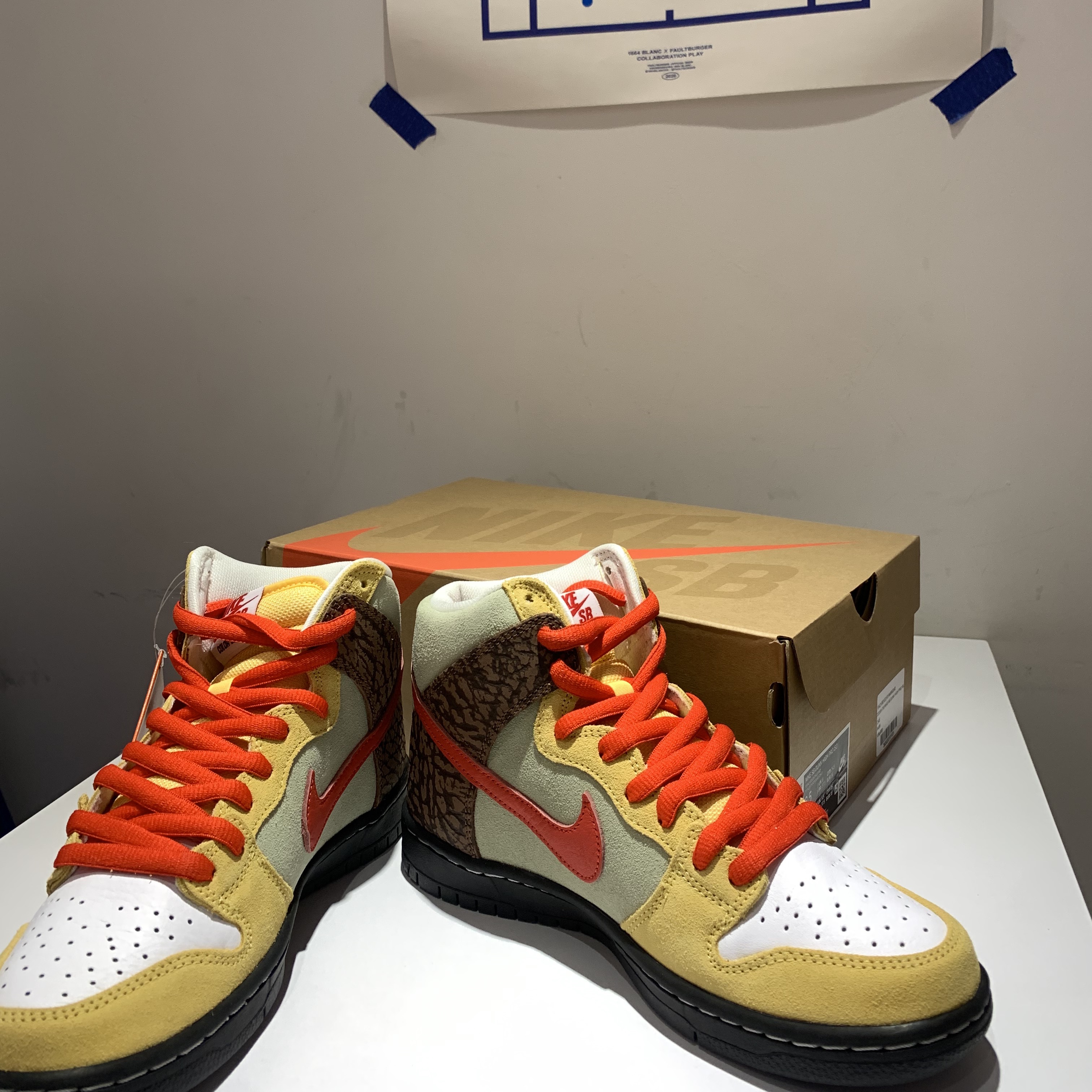 Nike Dunk Low Retro University Blue, Stussy x Our Legacy Work Shop T-Shirt White 착용 스타일 - 4