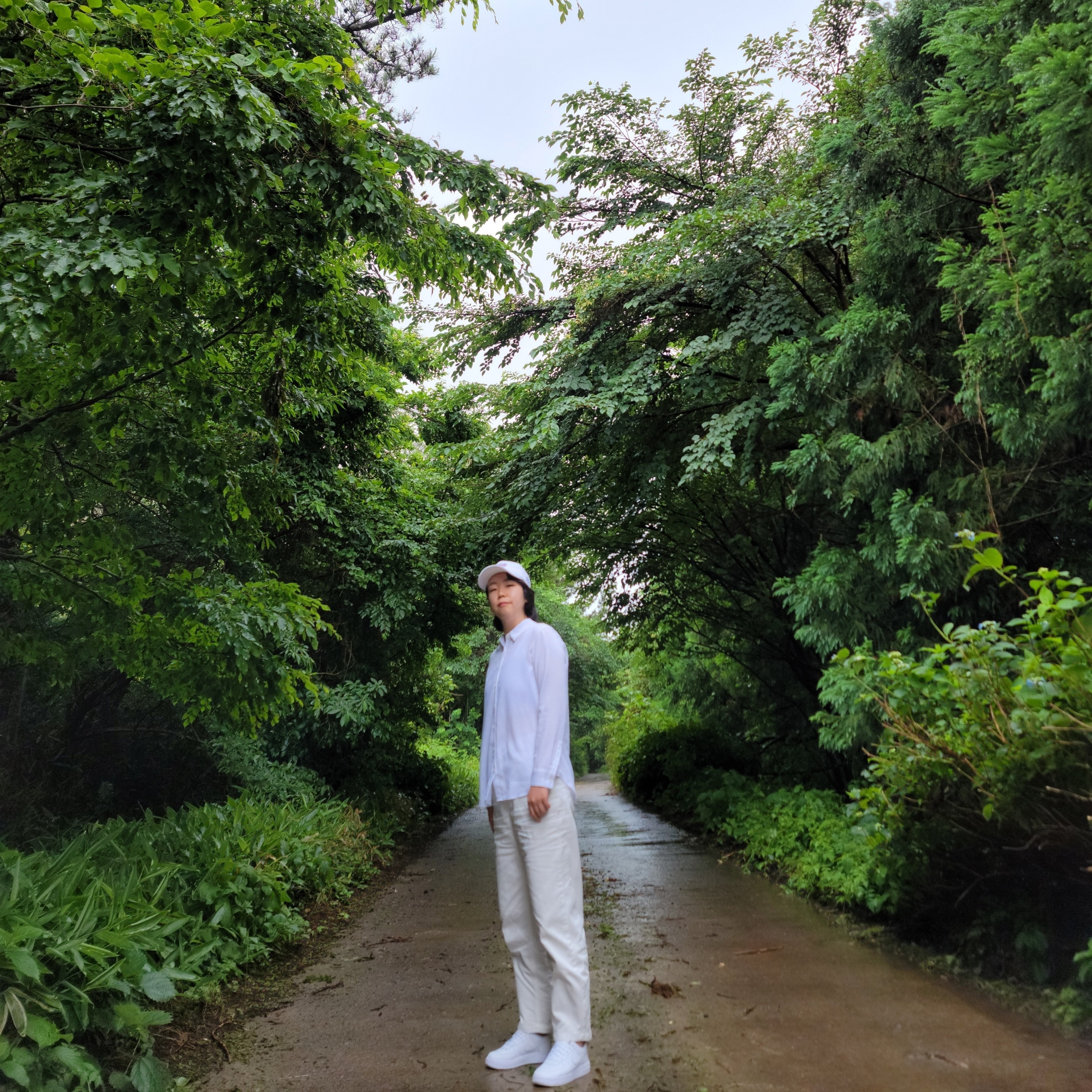 (PS) Nike Force 1 LE Triple White 착용 스타일