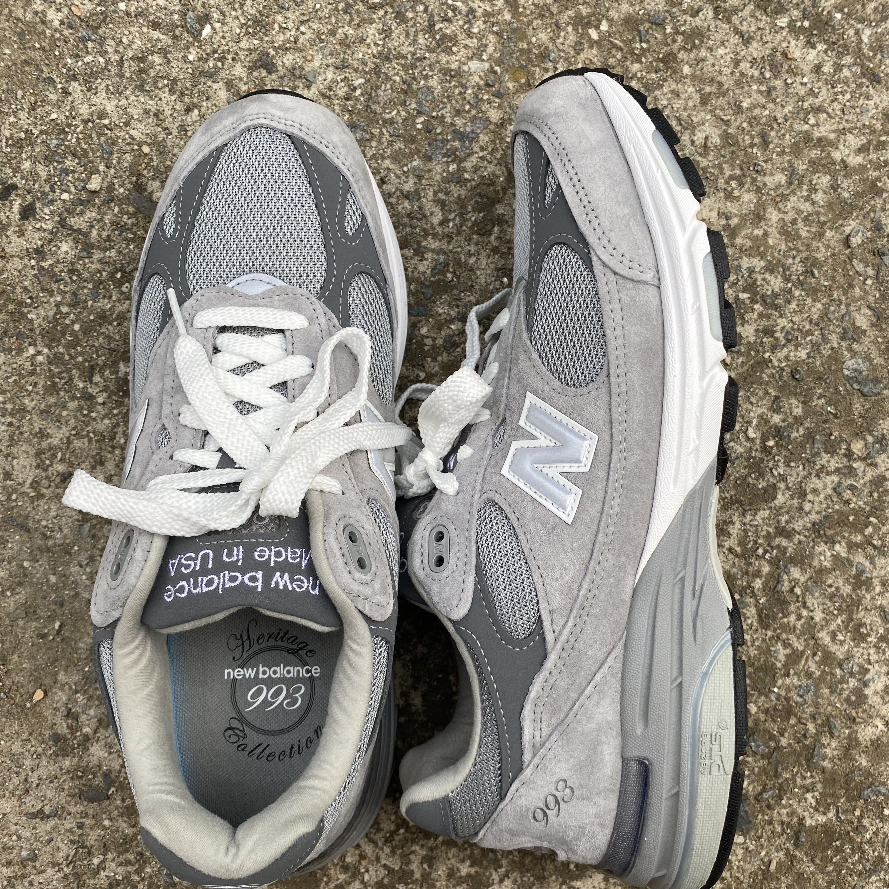 New Balance 993 Made in USA Grey - D Standard 착용 스타일 - 3