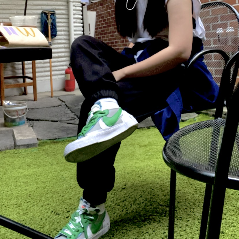 Nike x Sacai Blazer Low Classic Green 착용 스타일