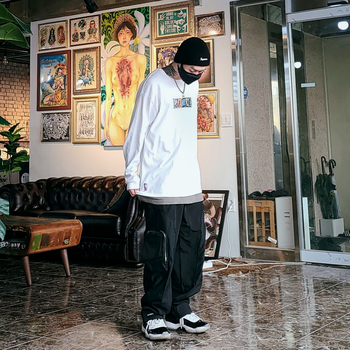 Supreme Loose Gauge Beanie Black, Jordan 11 Retro Concord 2018 착용 스타일