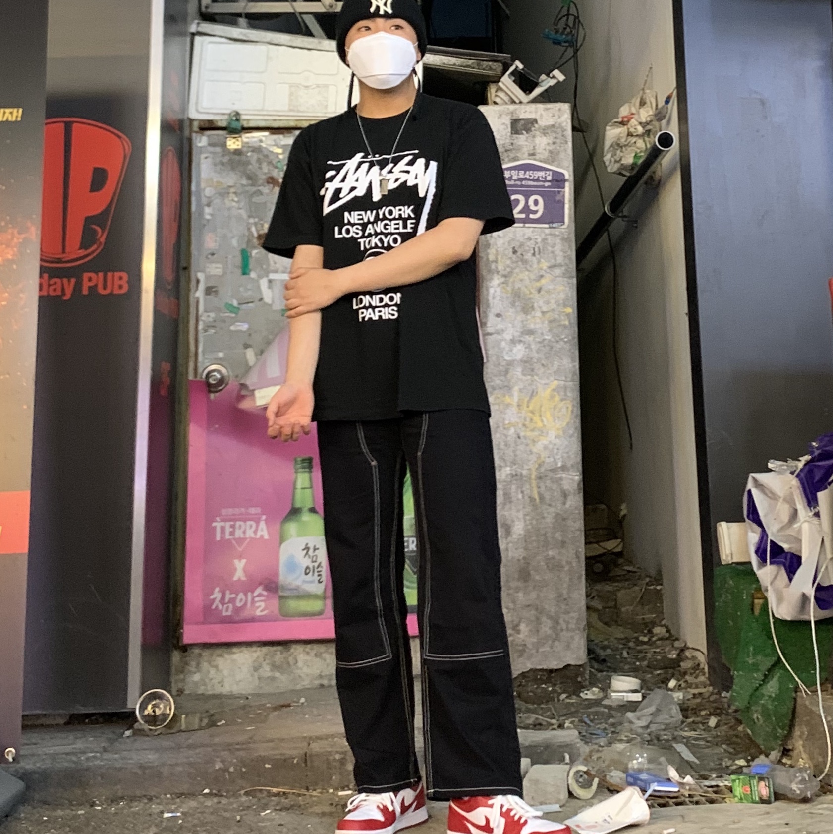 Jordan 1 Low Gym Red White 착용 스타일
