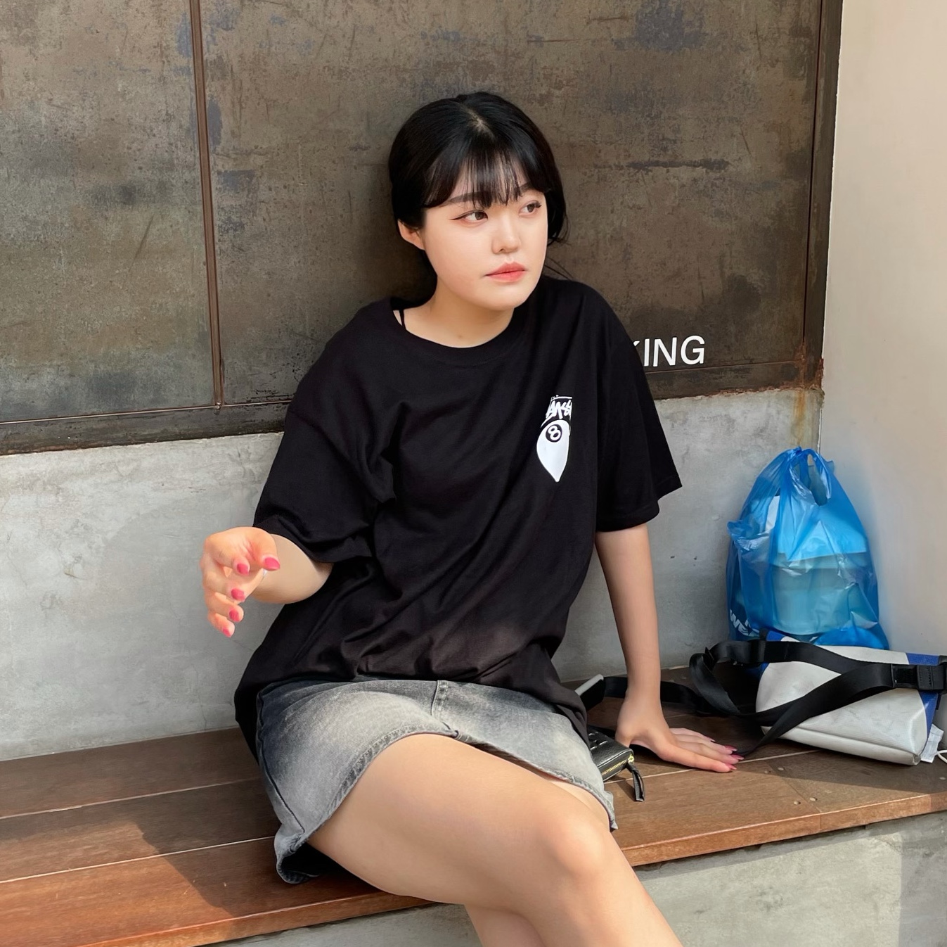 Stussy 8 Ball T-Shirt Black - 21SS 착용 스타일