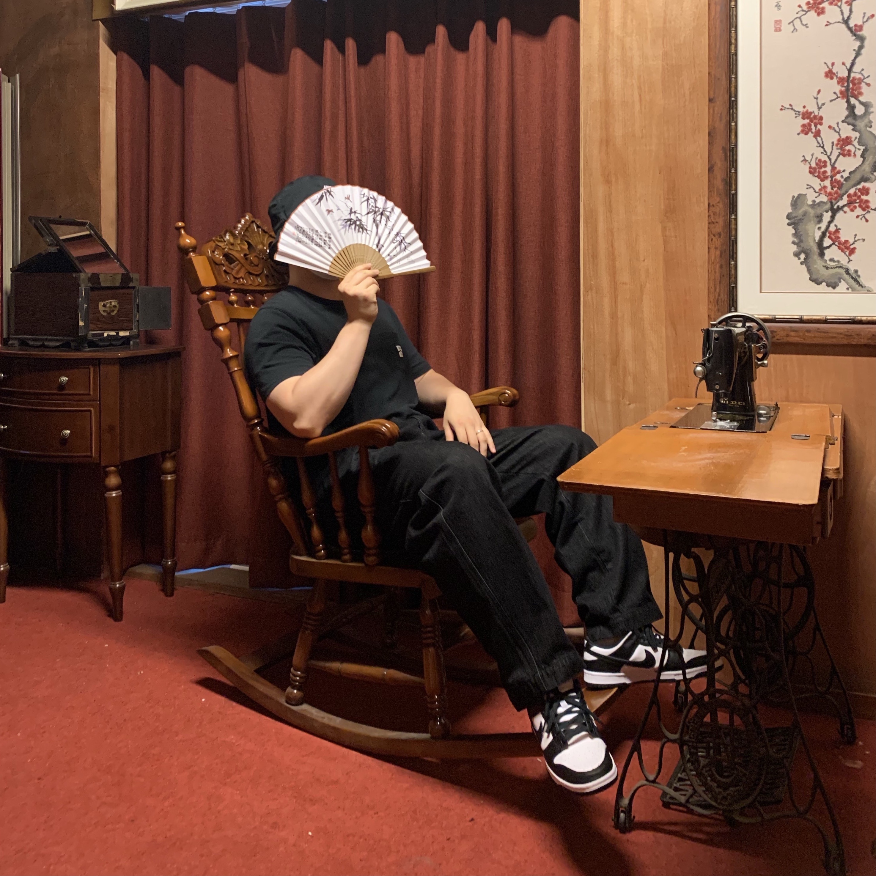 Nike Dunk Low Retro Black, Nike Futura Washed Bucket Hat Black 착용 스타일