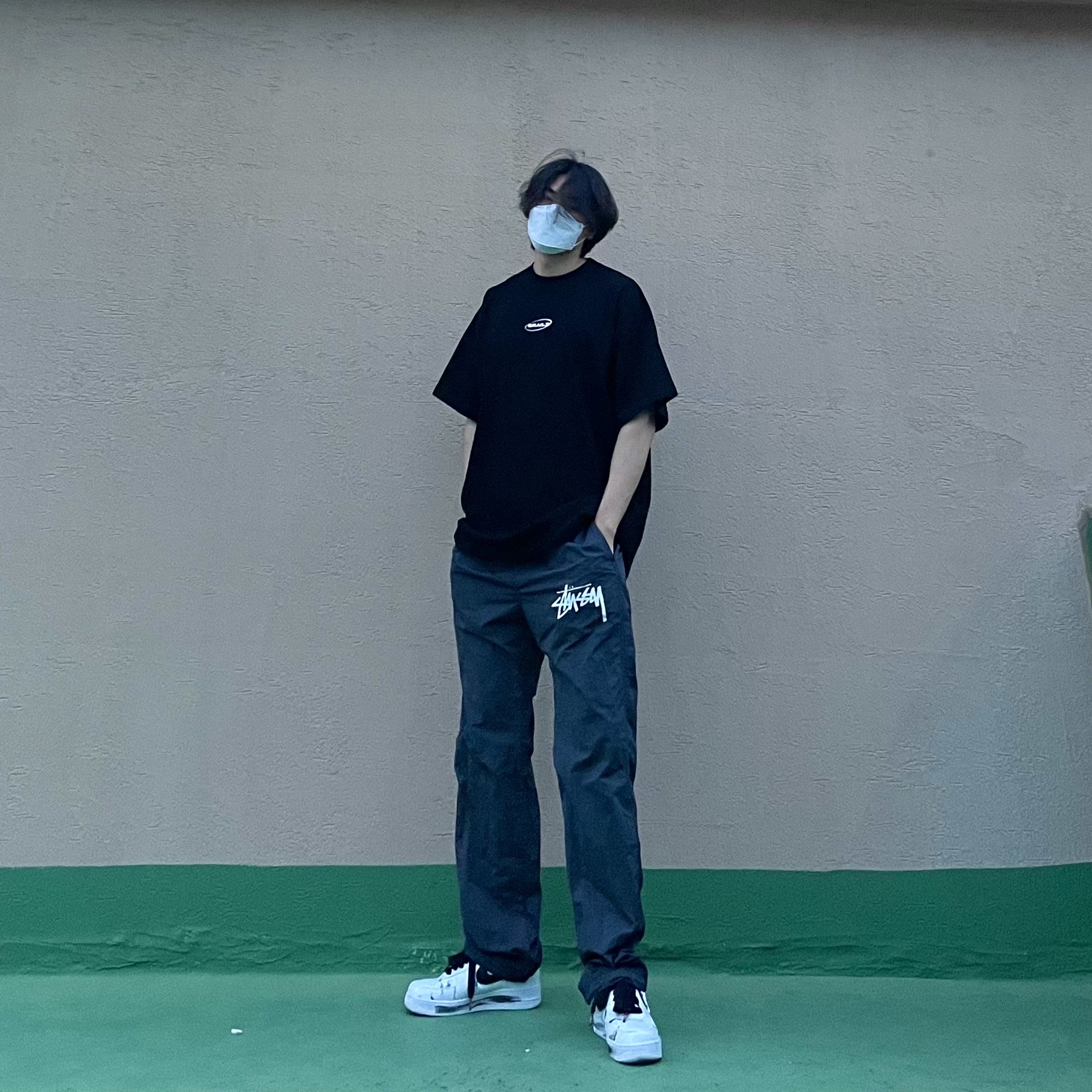Nike x Peaceminusone Air Force 1 Low Para-Noise 2.0, Nike x Stussy Beach Pants Off Noir 착용 스타일