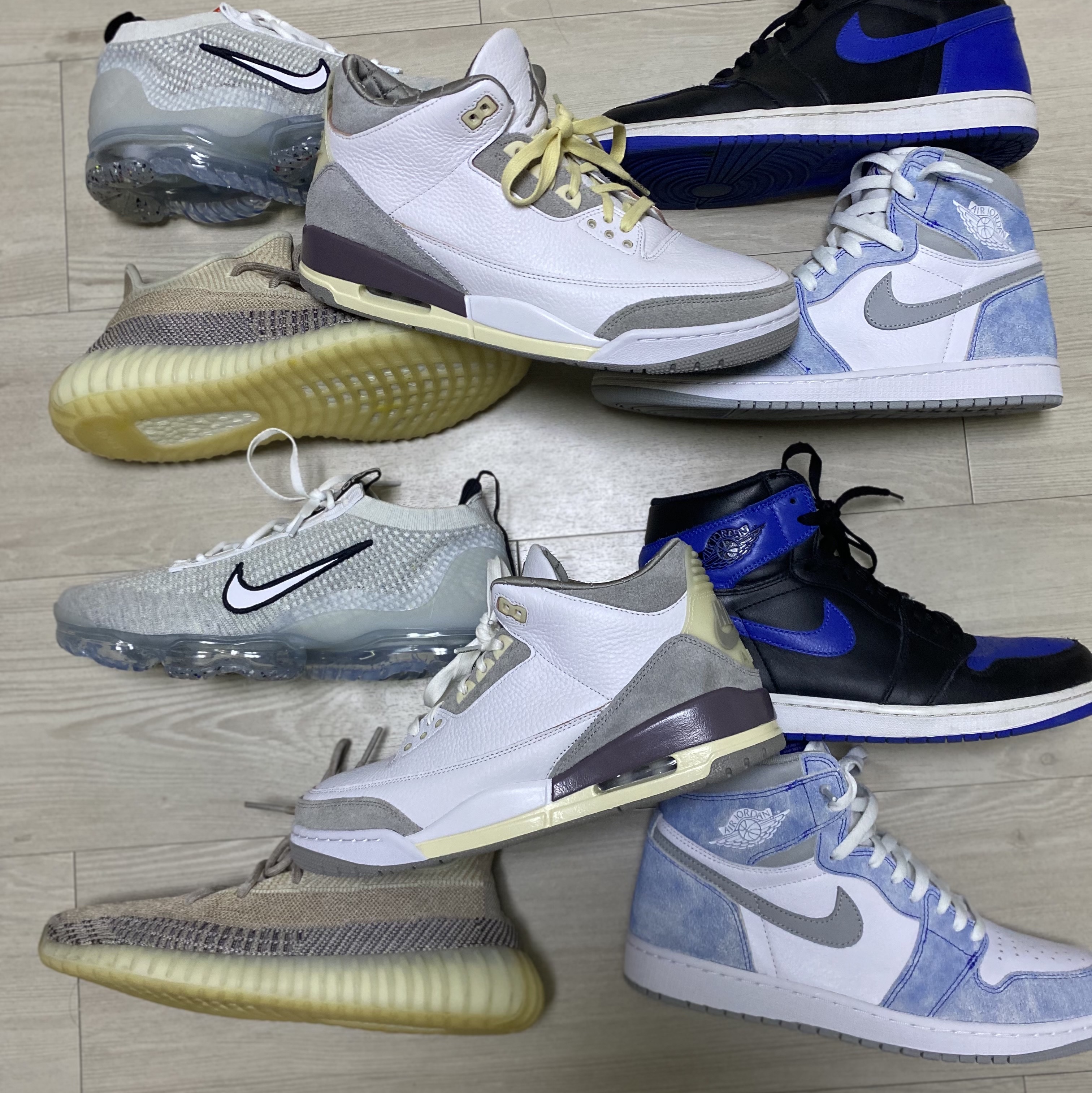 (W) Jordan 3 x A Ma Maniere Retro SP, Adidas Yeezy Boost 350 V2 Ash Pearl 착용 스타일 - 2