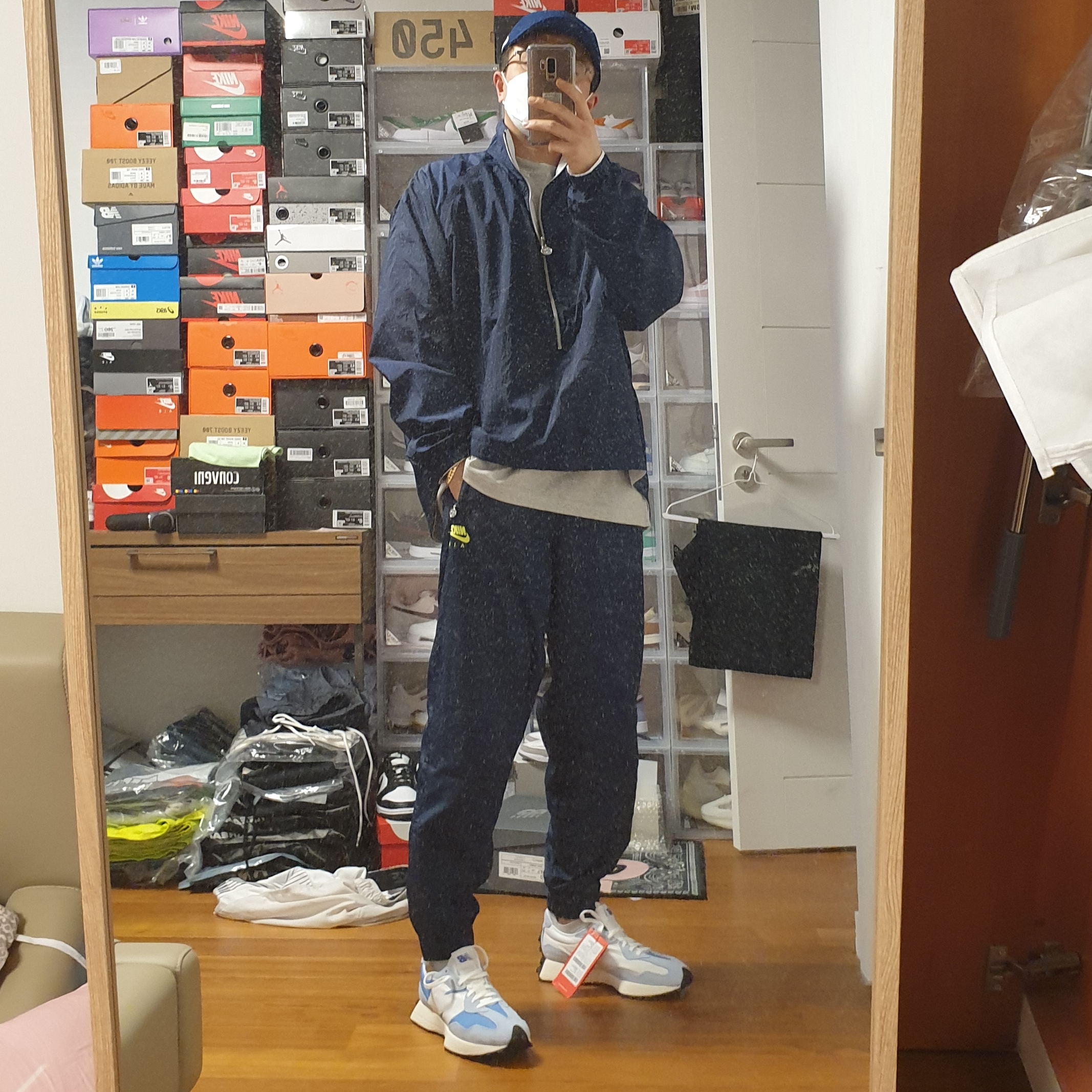 Nike x Drake Nocta Cardinal Stock Essential Cap Navy, Nike x Kim Jones Reversible Wind Breaker Navy - US/EU 착용 스타일 - 1