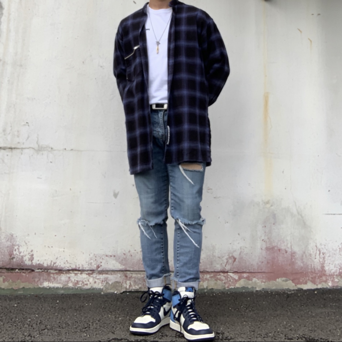 Jordan 1 Retro High Obsidian UNC 착용 스타일 - 2