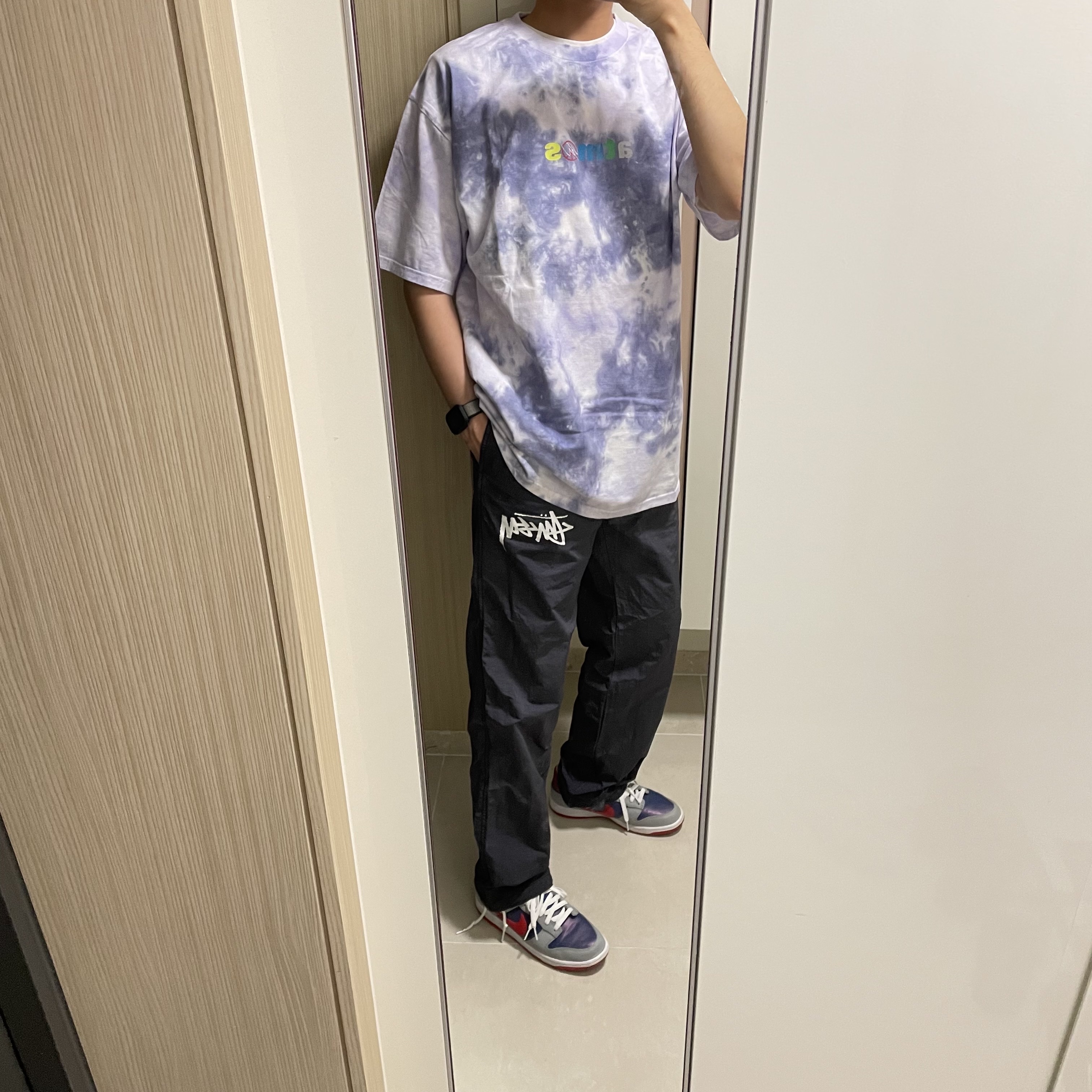 Nike x Stussy Beach Pants Off Noir, Nike Dunk Low SP Samba 2020 착용 스타일
