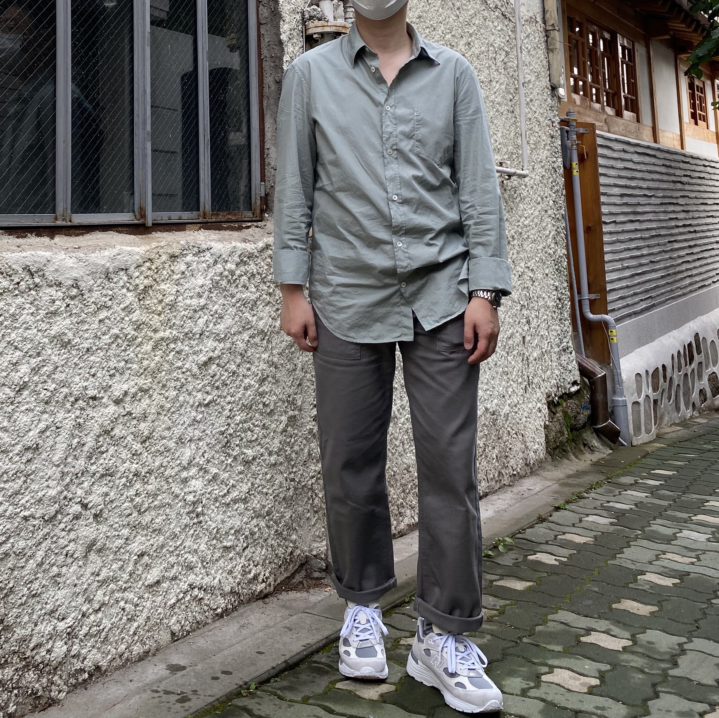 New Balance 992 Made in USA White Silver 착용 스타일