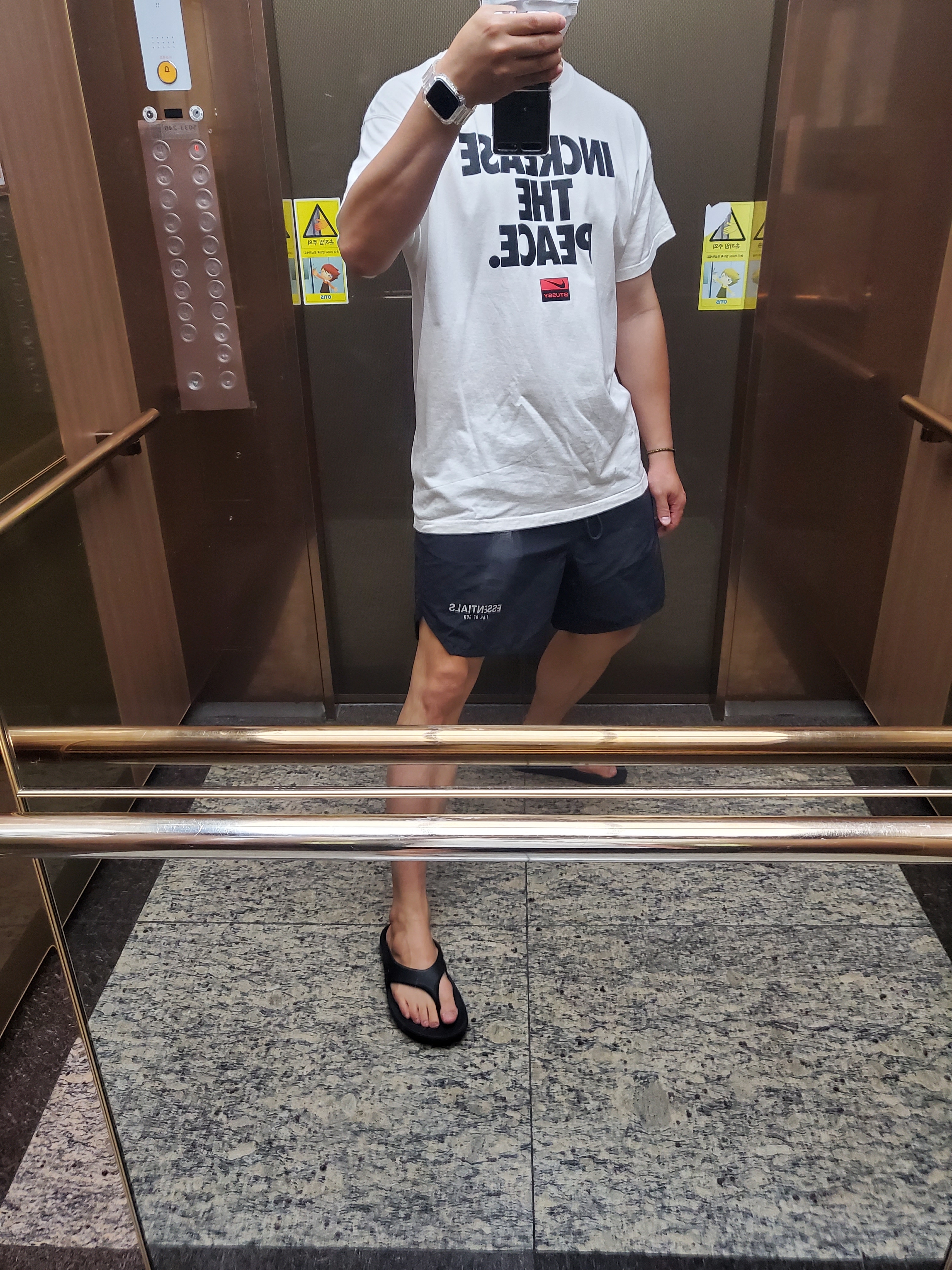 Nike x Stussy Increase The Peace T-Shirt - US/EU, Oofos OOriginal Black 착용 스타일