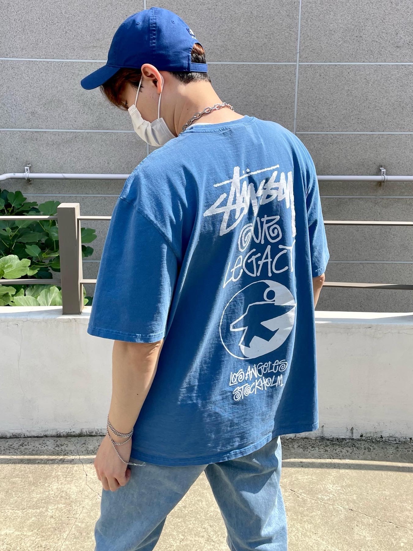 Stussy x Our Legacy Surfman T-Shirt Blue - 21SS, (W) Nike Dunk Low Coast 착용 스타일 - 5