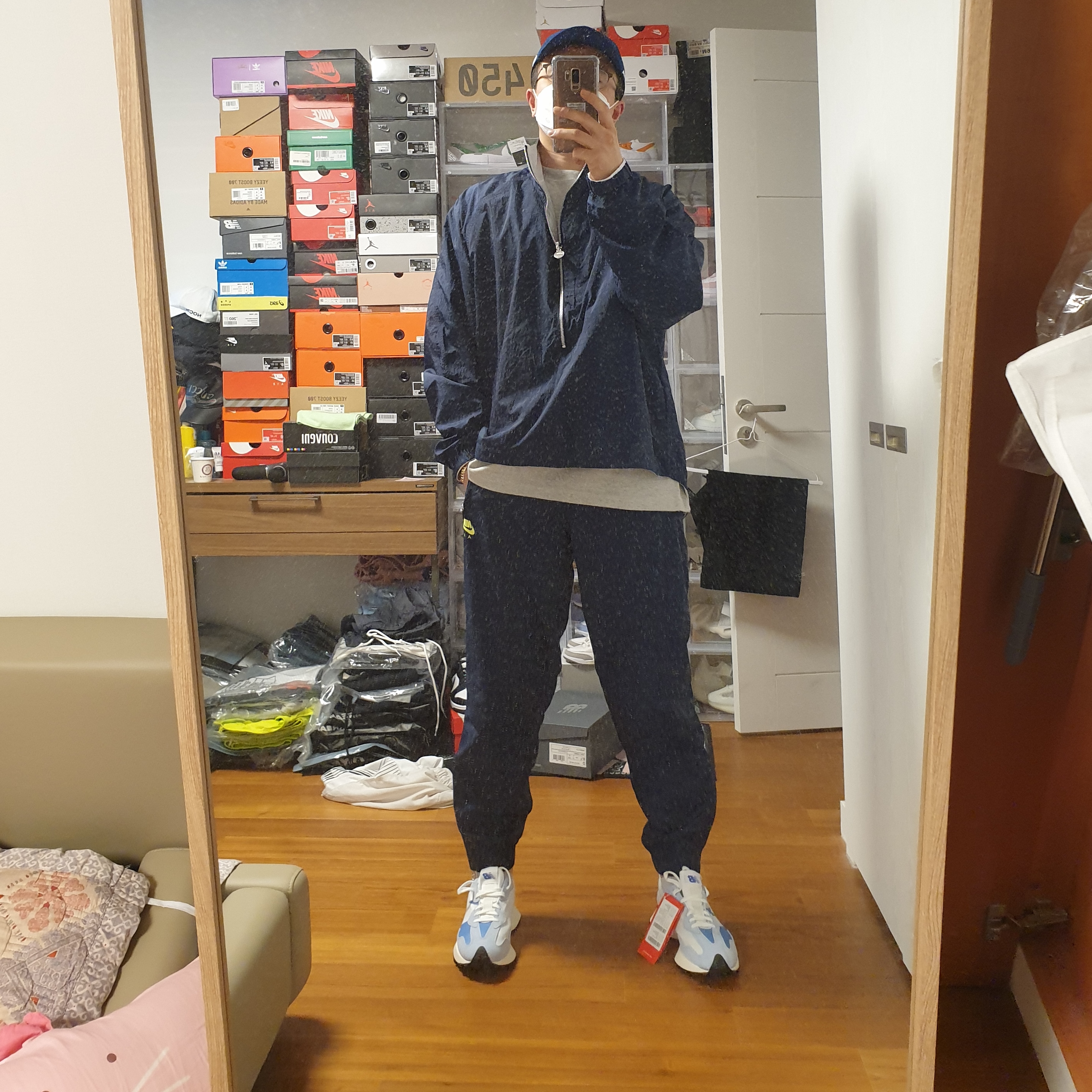 Nike x Drake Nocta Cardinal Stock Essential Cap Navy, Nike x Kim Jones Reversible Wind Breaker Navy - US/EU 착용 스타일 - 2