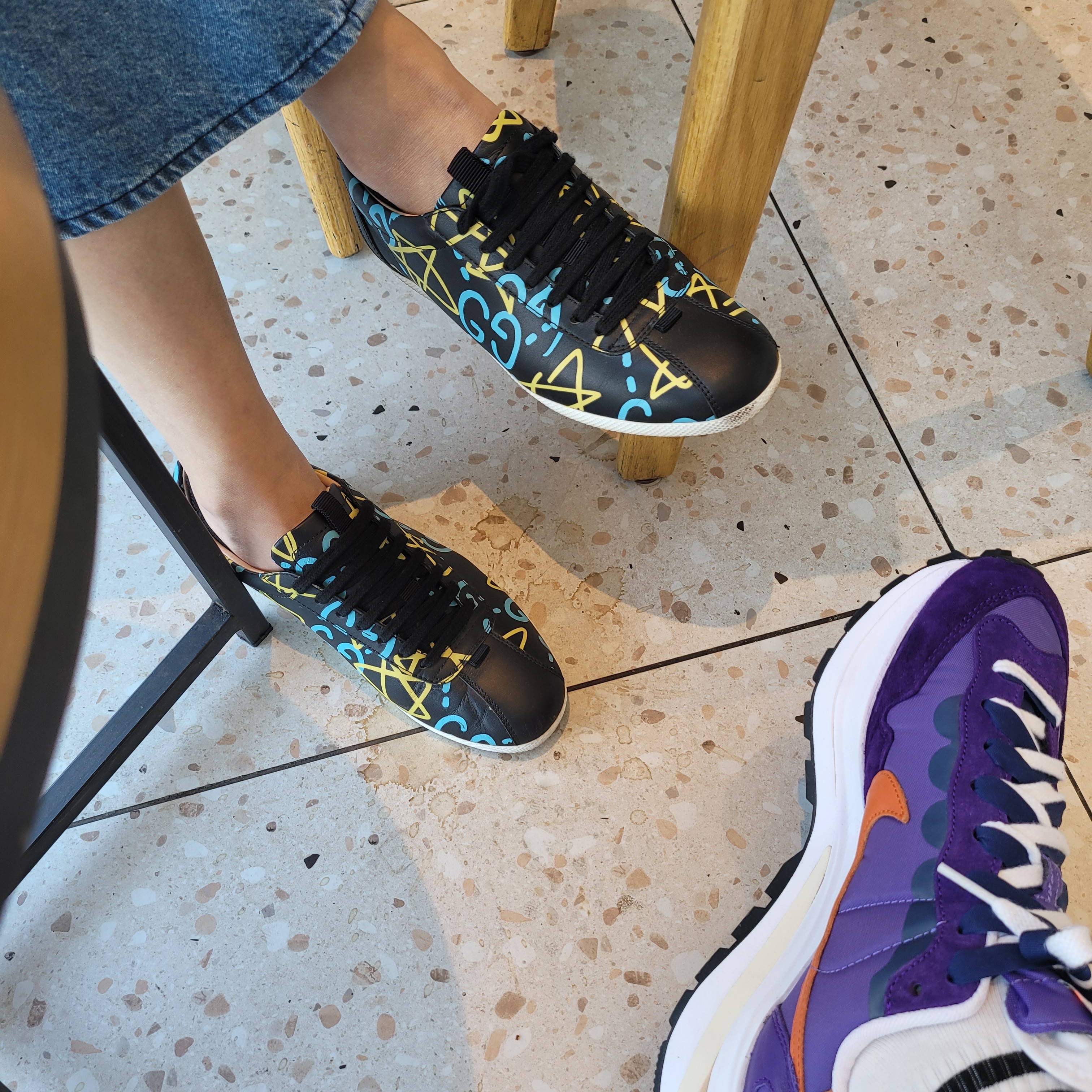 Nike x Sacai VaporWaffle Dark Iris 착용 스타일