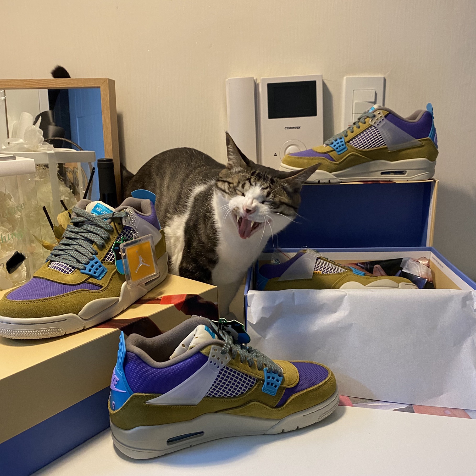 Jordan 4 x Union Retro SP Desert Moss 착용 스타일 - 1