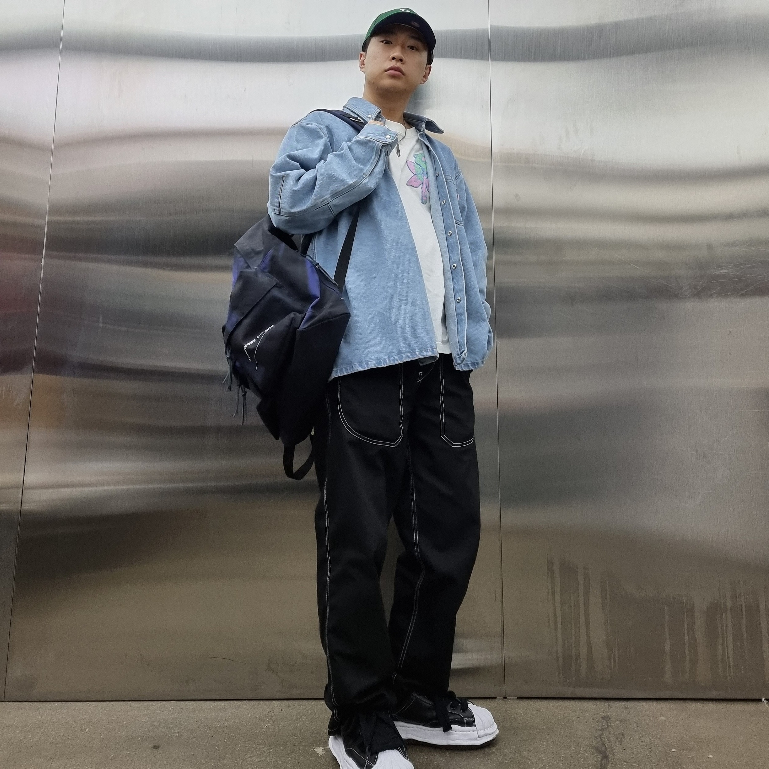 Maison Mihara Yasuhiro Blakey OG Sole Leather Low-top Sneakers Black 착용 스타일