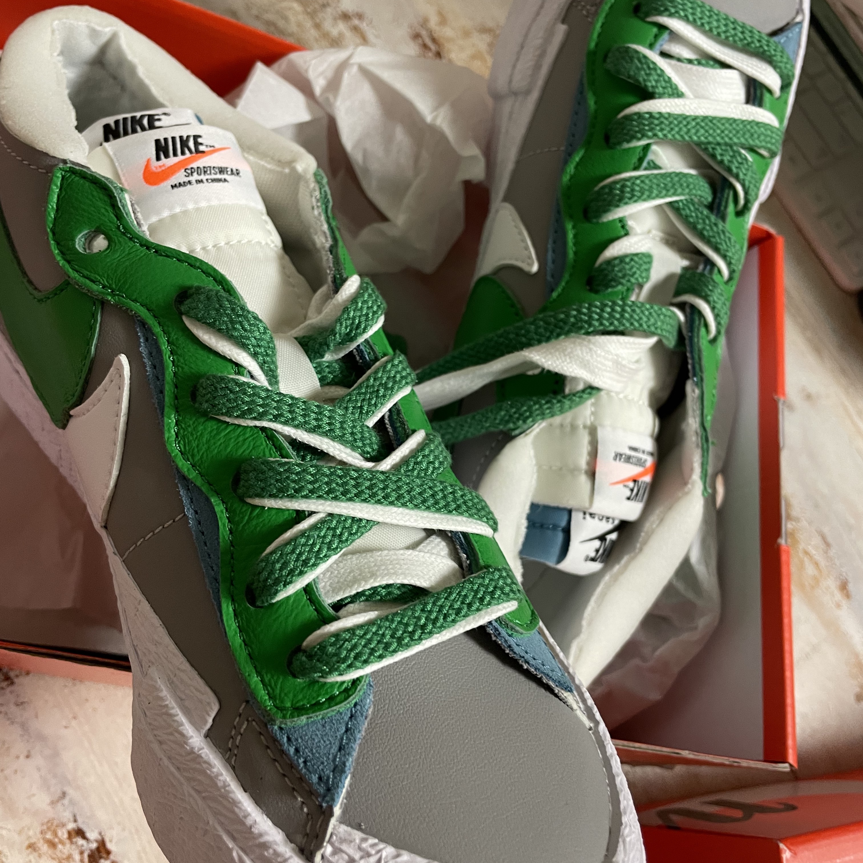 Nike x Sacai Blazer Low Classic Green 착용 스타일