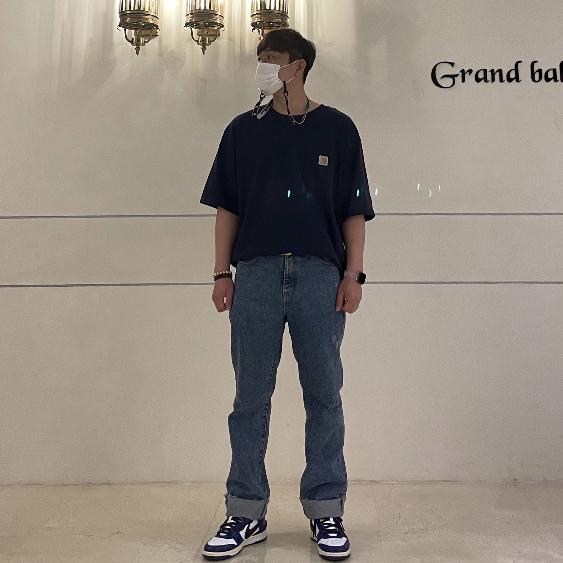 Nike x Ambush Dunk High Deep Royal Blue 착용 스타일