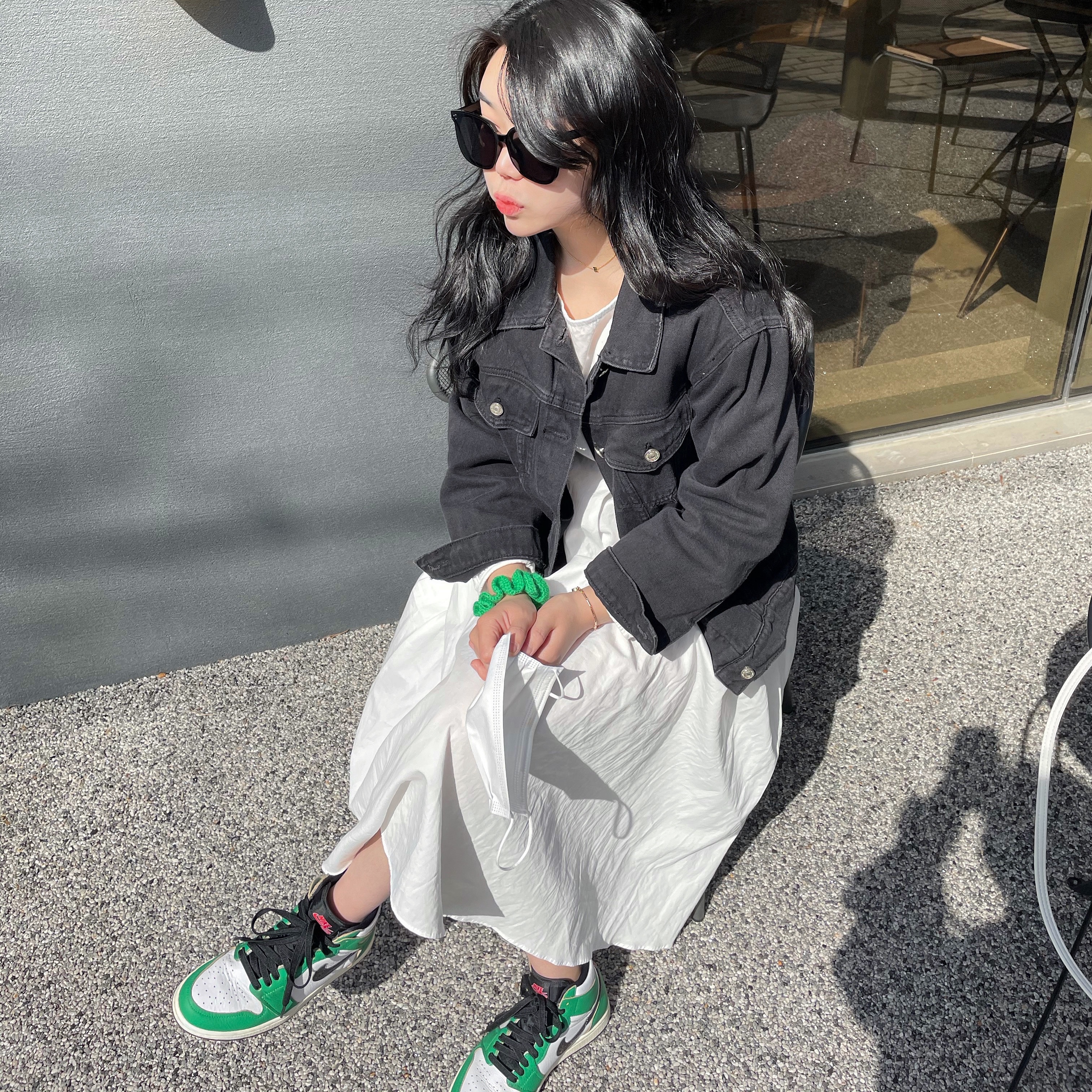 (W) Jordan 1 Retro High OG Lucky Green 착용 스타일 - 3