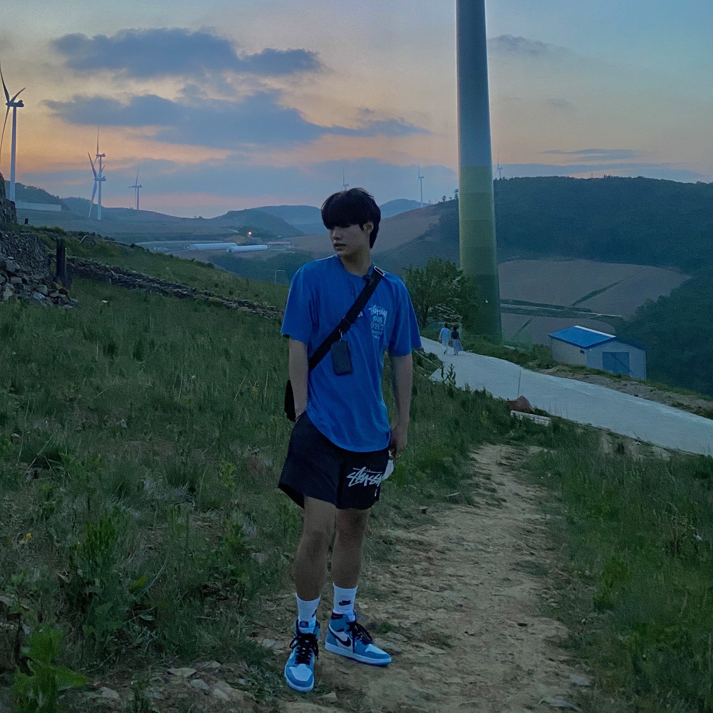 Stussy x Our Legacy Surfman T-Shirt Blue - 21SS, Nike x Stussy Water Shorts Off Noir 착용 스타일