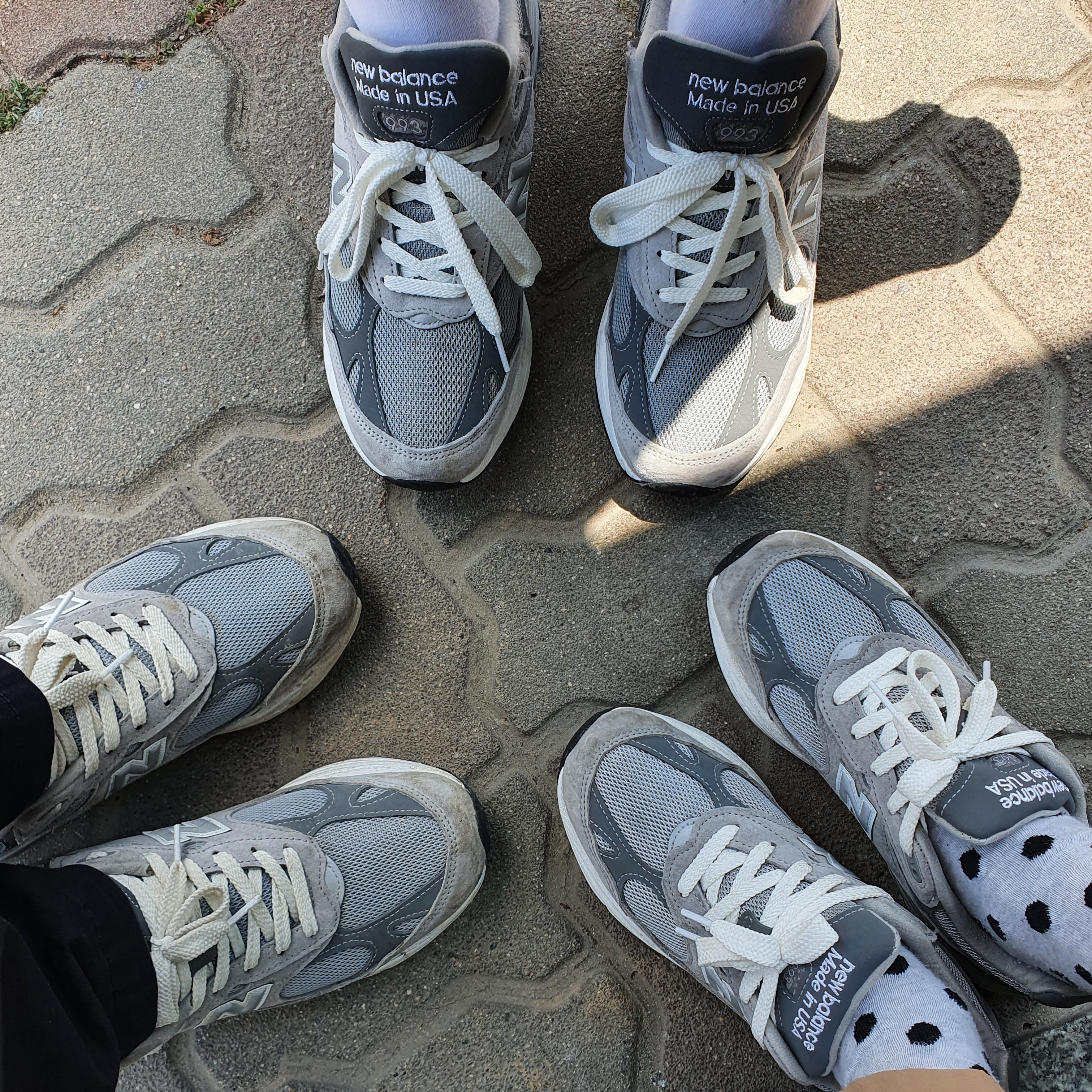 (W) New Balance 993 Made in USA Grey - B Standard, New Balance 993 Made in USA Grey - D Standard 착용 스타일