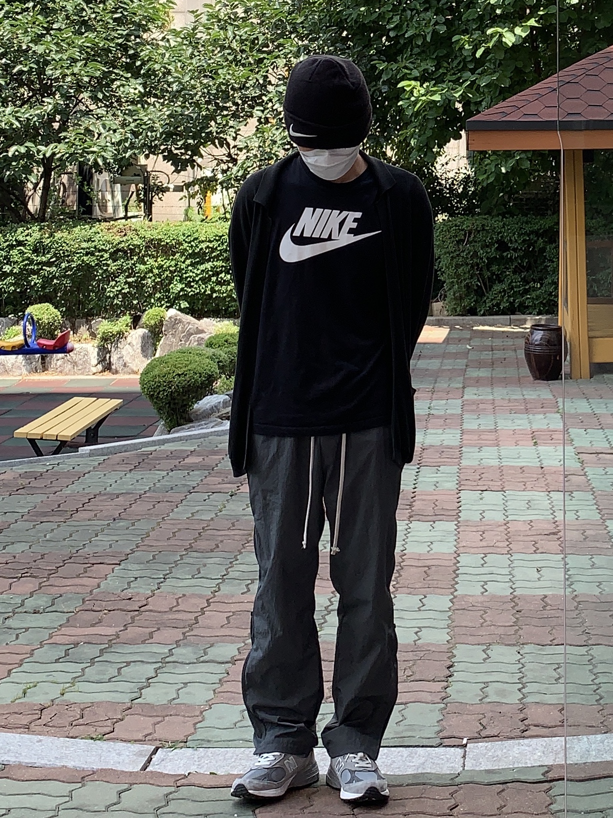 New Balance 993 Made in USA Grey - D Standard, Nike x Stussy Cuff Beanie Black 착용 스타일