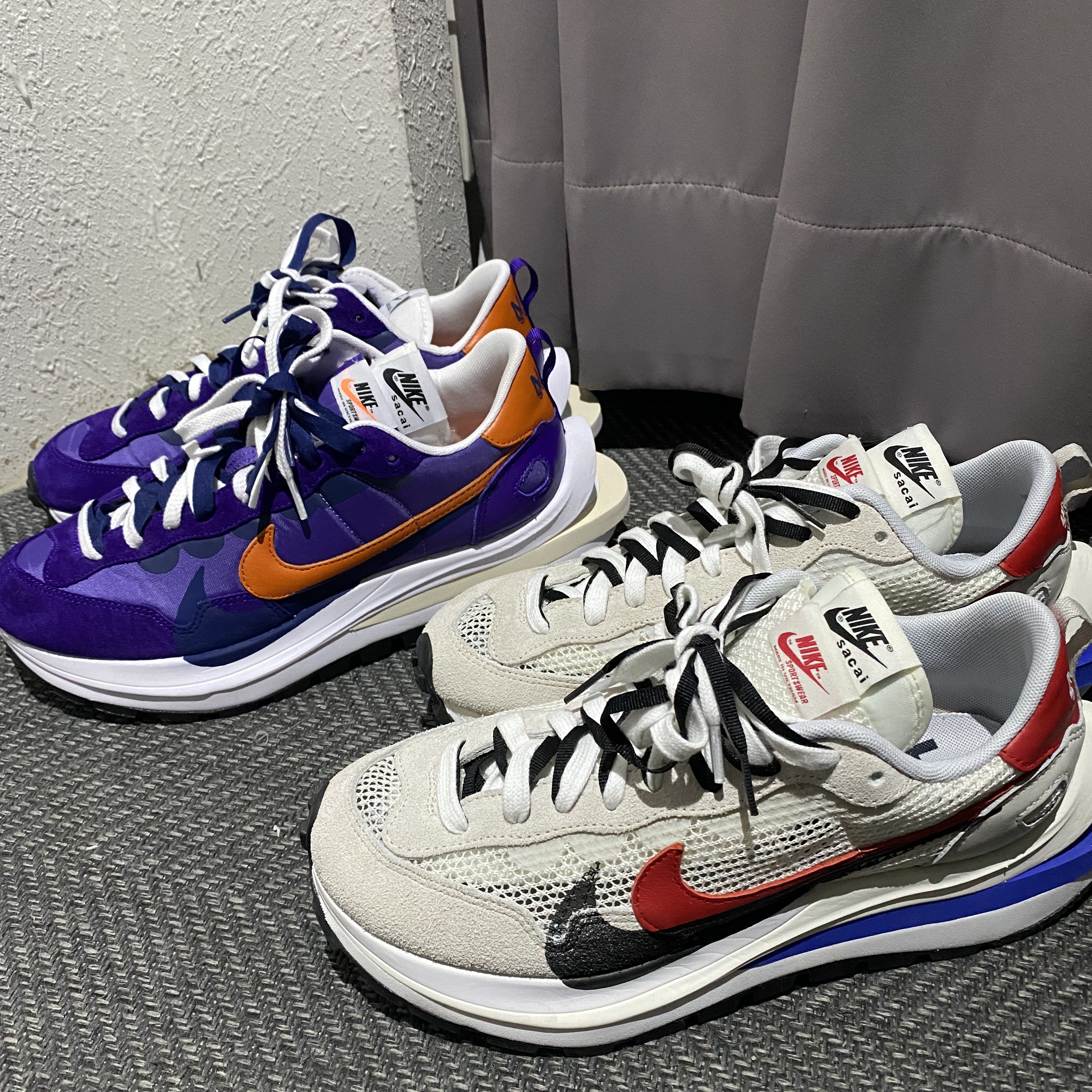 Nike x Sacai VaporWaffle Royal Fuchsia, Nike x Sacai VaporWaffle Dark Iris 착용 스타일
