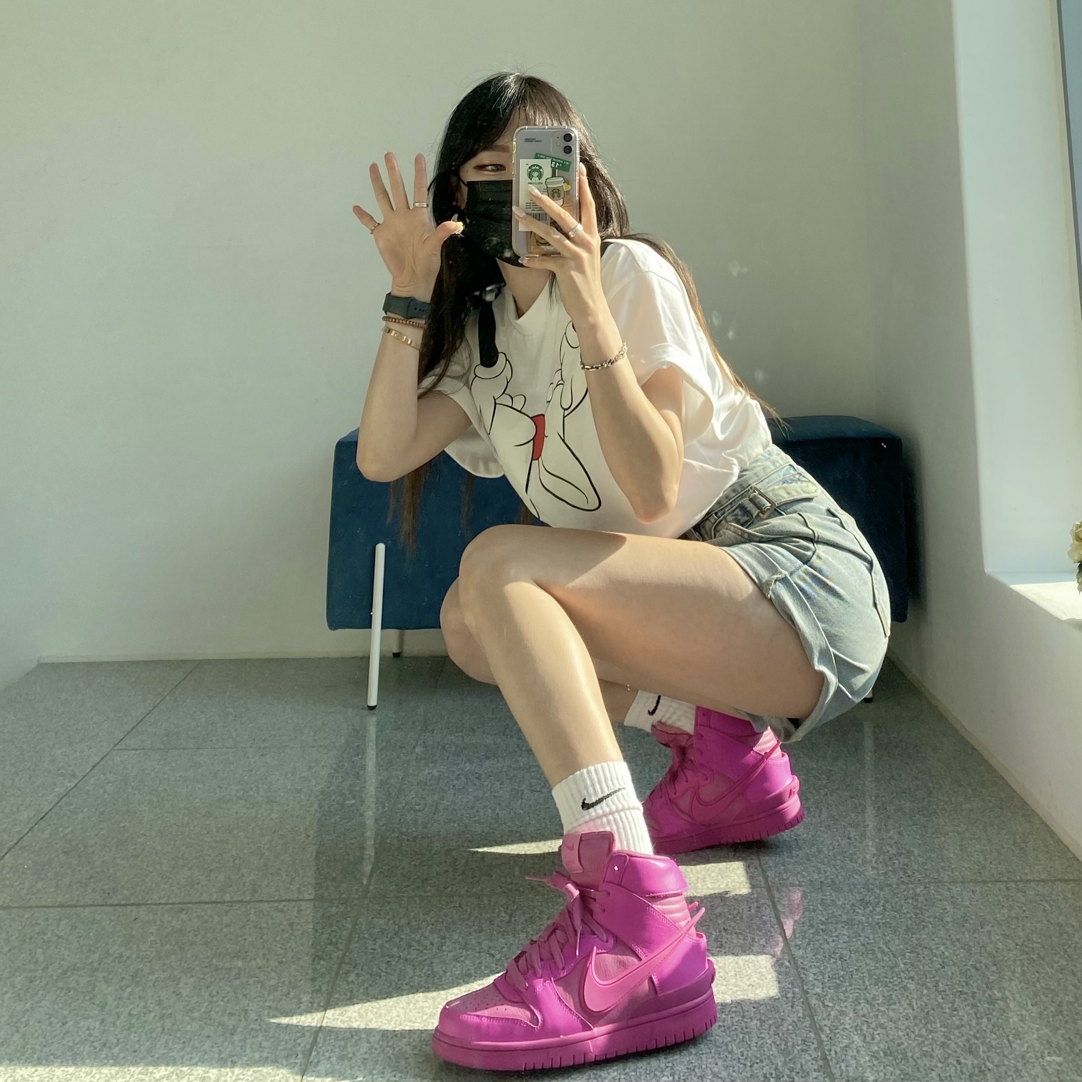 Nike x Ambush Dunk High Cosmic Fuchsia 착용 스타일 - 2