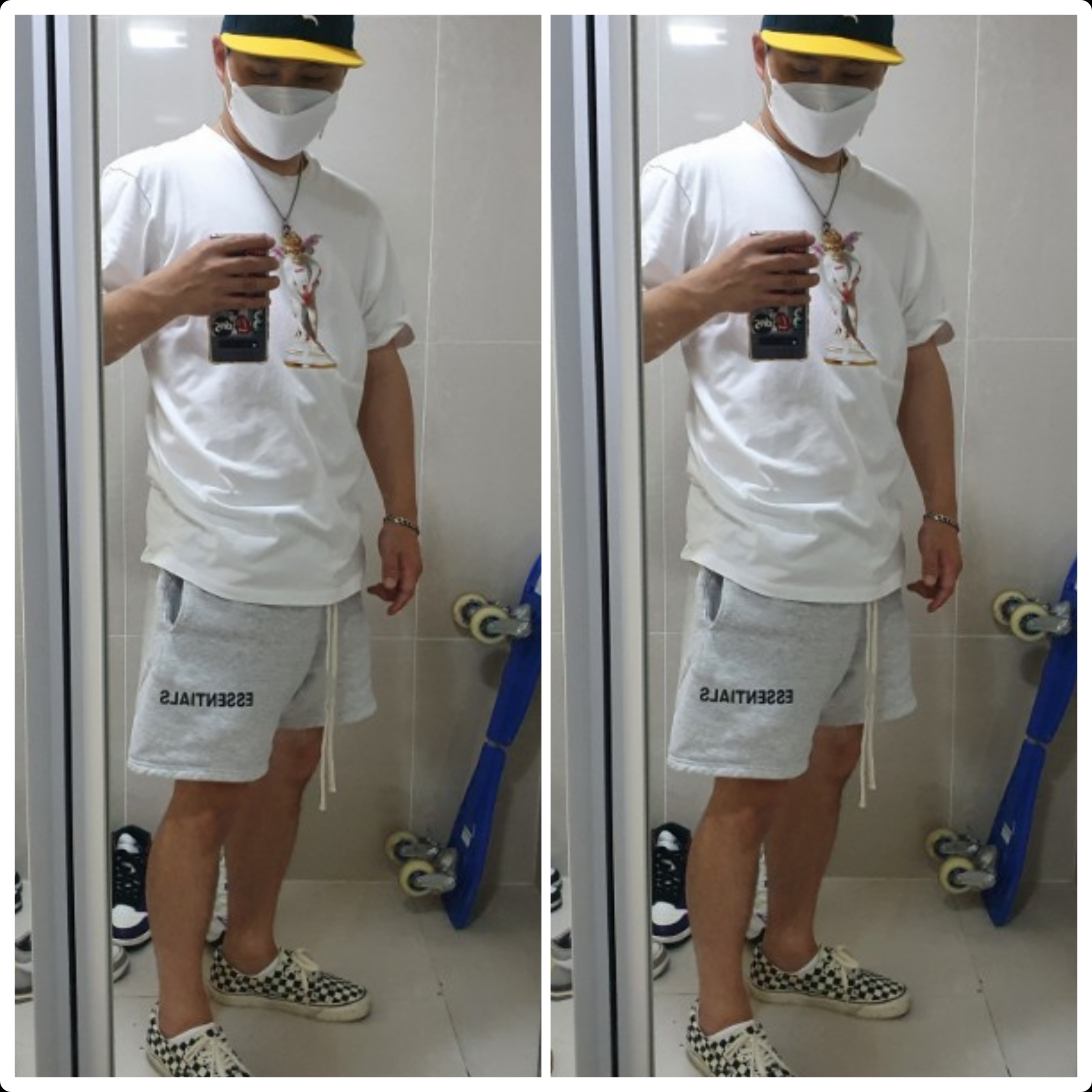 Vans Vault OG Era LX Checkerboard Canvas, Supreme Cupid T-Shirt Black - 19SS 착용 스타일