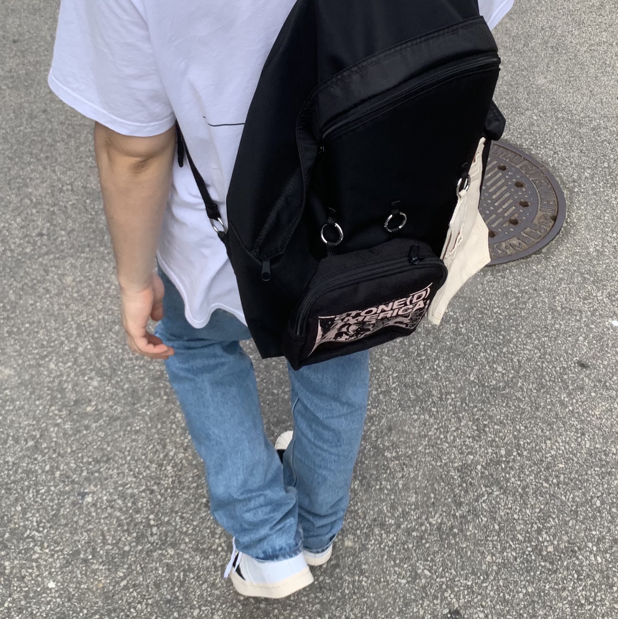 Y-3 Yohji Star Cloud White Bold Blue, Stussy x Takahiromiyashita The Soloist 40 WT T-Shirt 착용 스타일 - 4