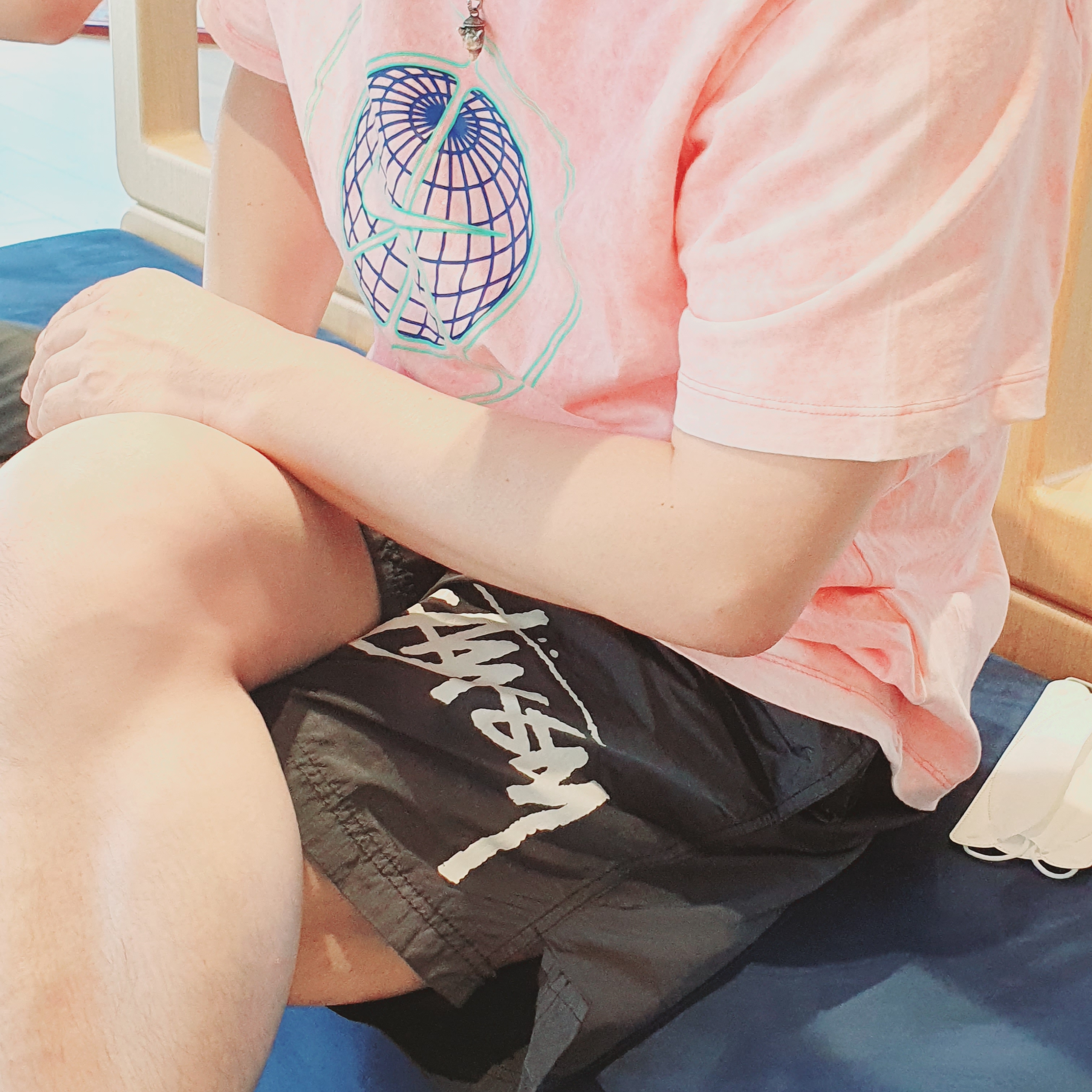 Nike x Stussy Water Shorts Off Noir, Nike x Sacai VaporWaffle Black White 착용 스타일 - 2