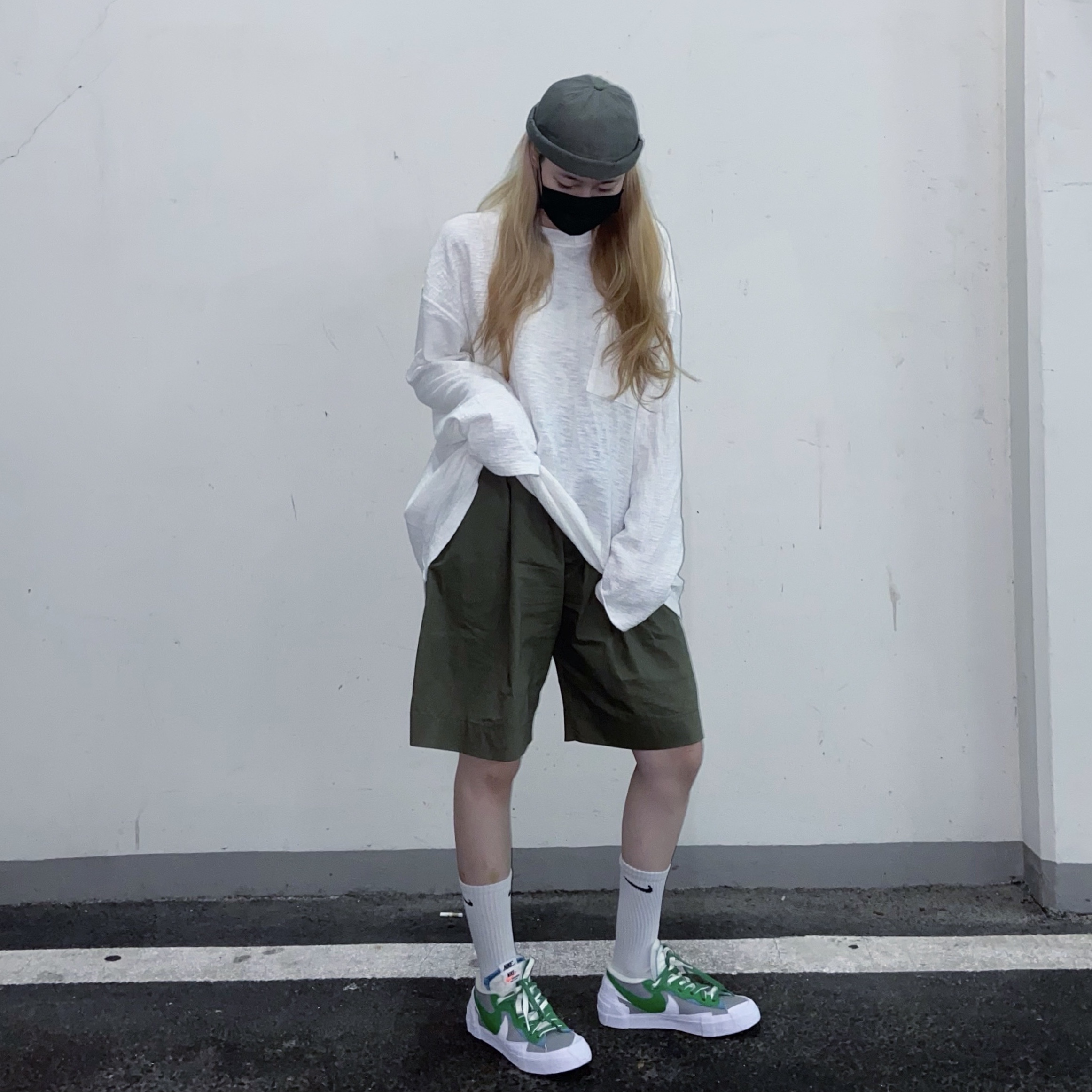 Nike x Sacai Blazer Low Classic Green 착용 스타일