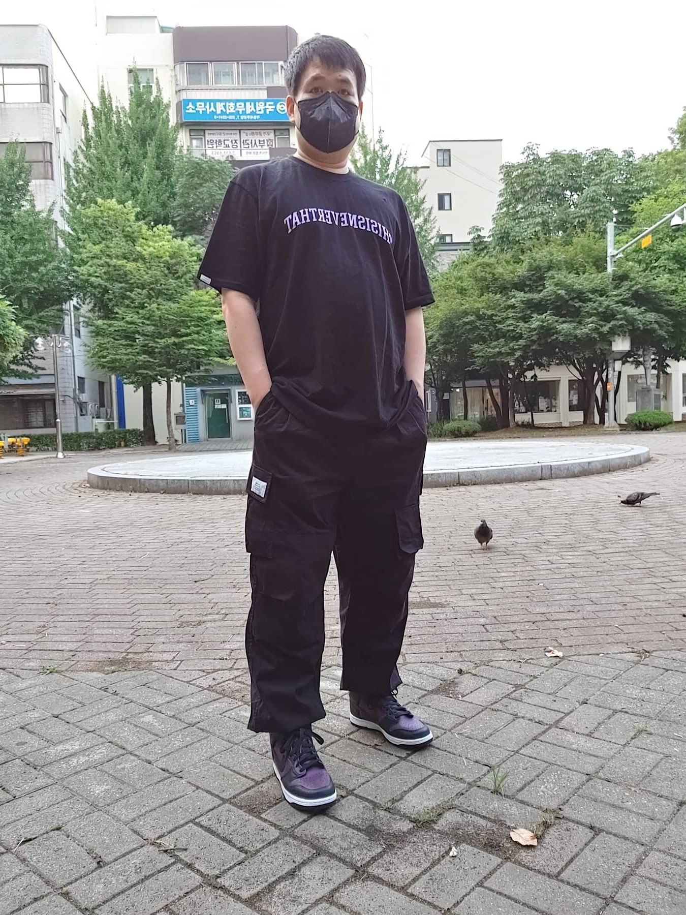 Nike x Fragment Dunk High Black 착용 스타일