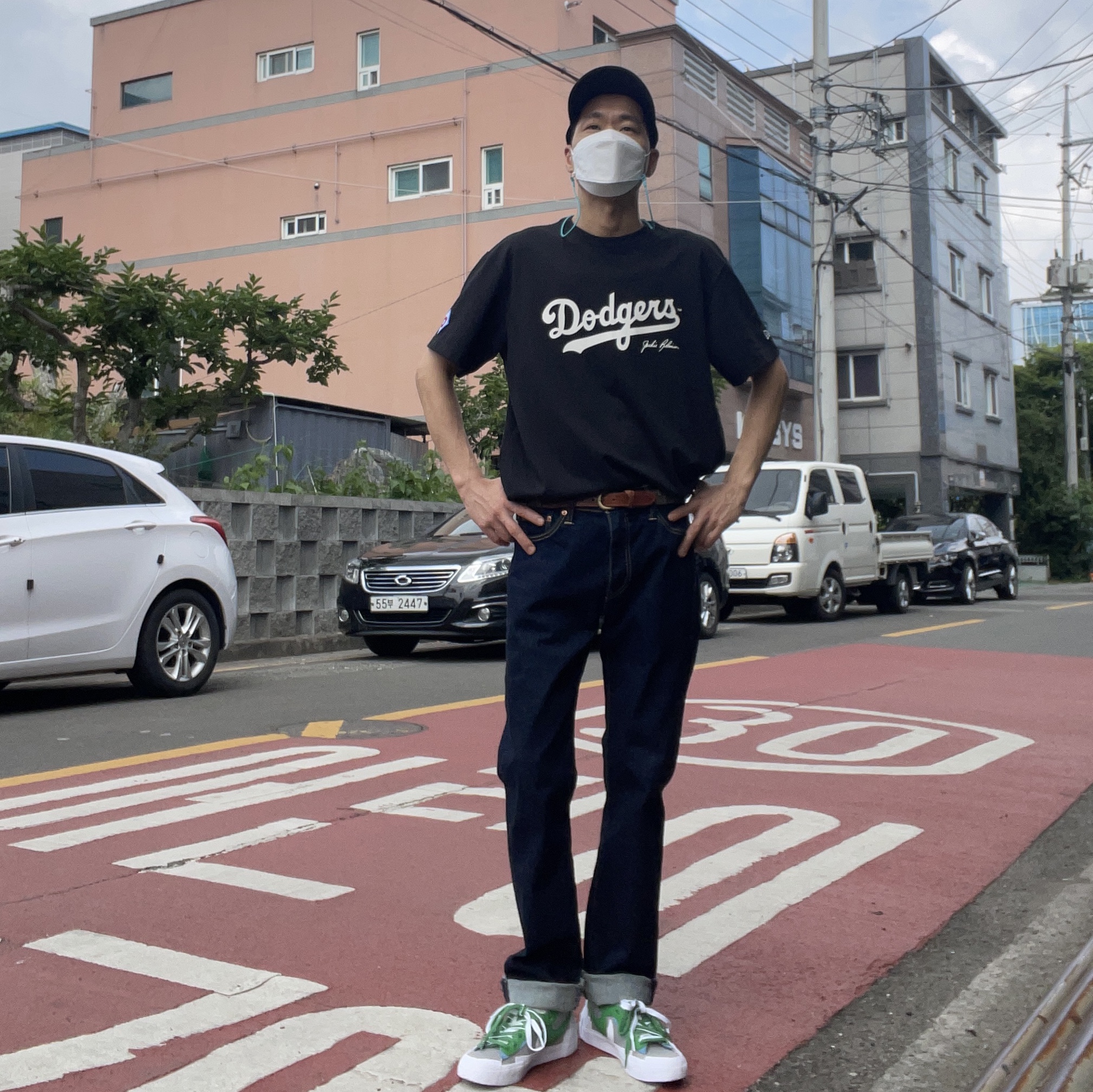 Nike x Sacai Blazer Low Classic Green 착용 스타일